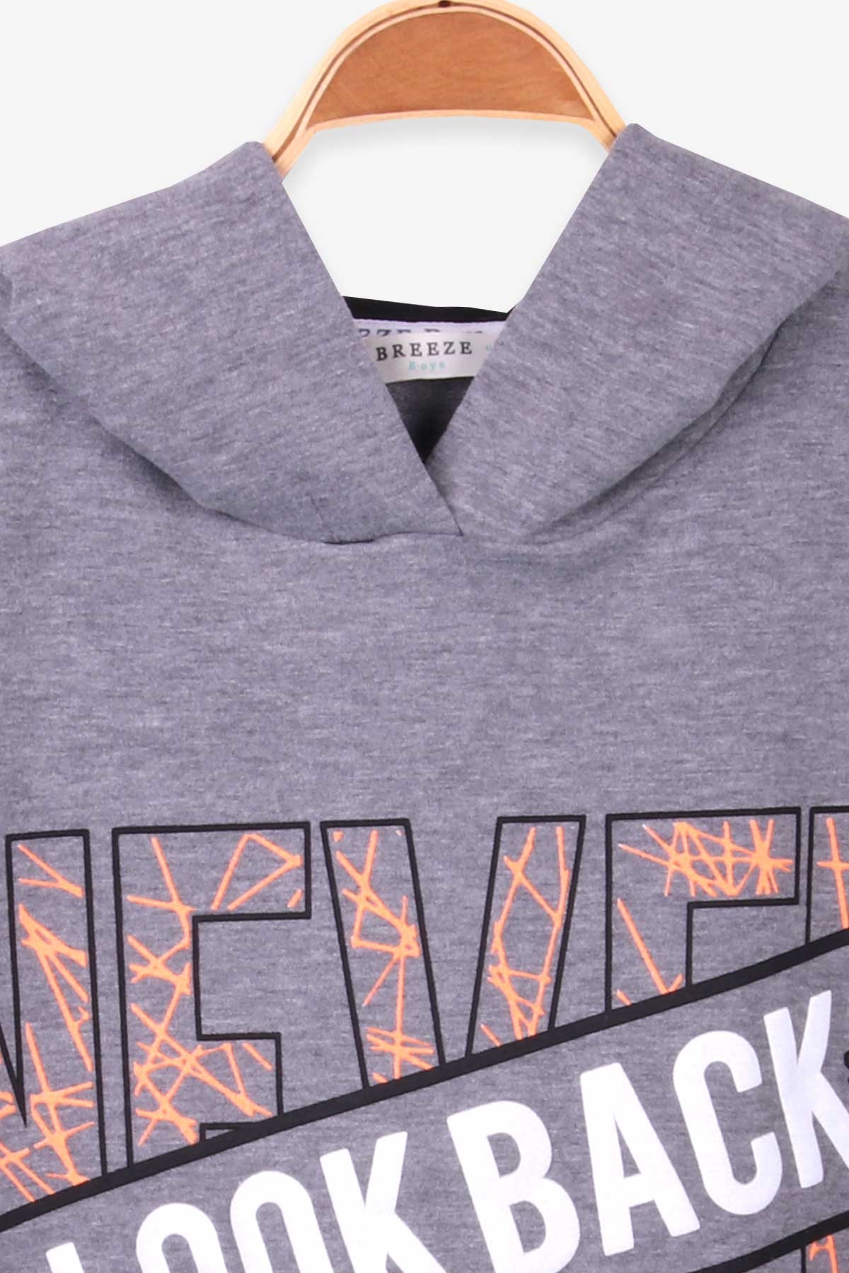 Breeze Erkek Çocuk Sweatshirt Baskılı Koyu Gri Melanj (8-14 Yaş)