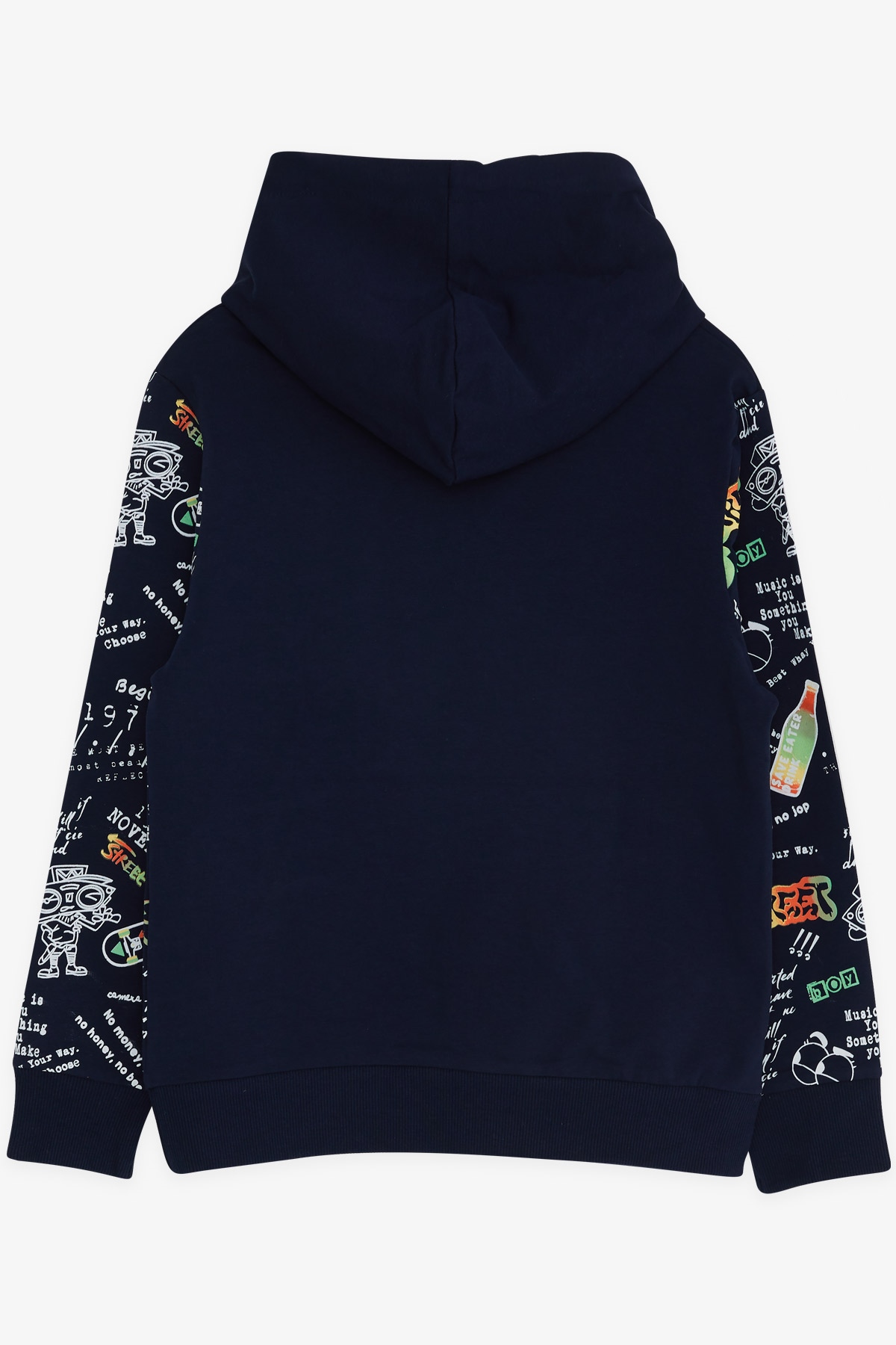 Breeze Erkek Çocuk Sweatshirt Baskılı Desenli Lacivert (9-14 Yaş)