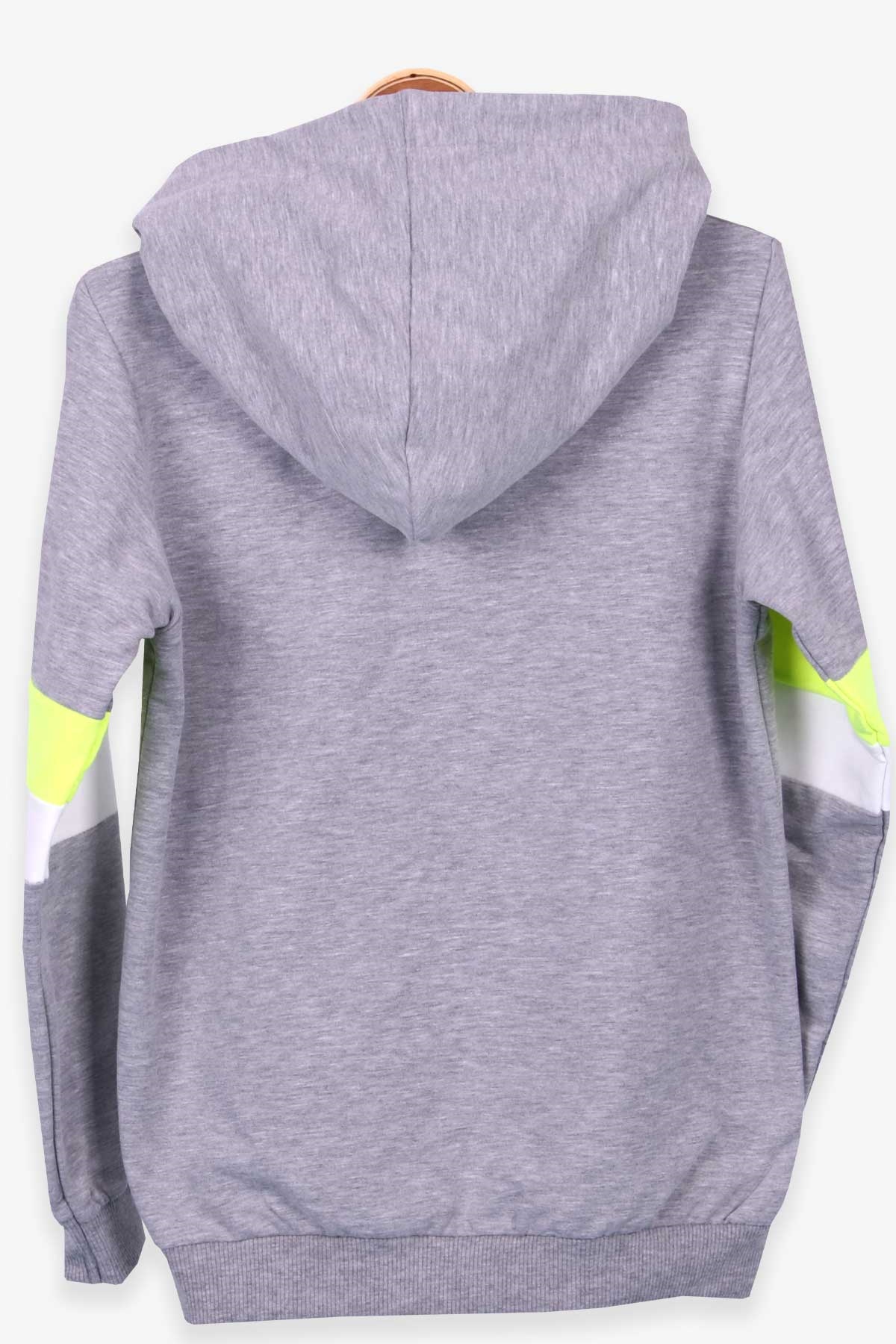 Breeze Erkek Çocuk Sweatshirt Baskılı Kapüşonlu Gri Melanj (10-15 Yaş)