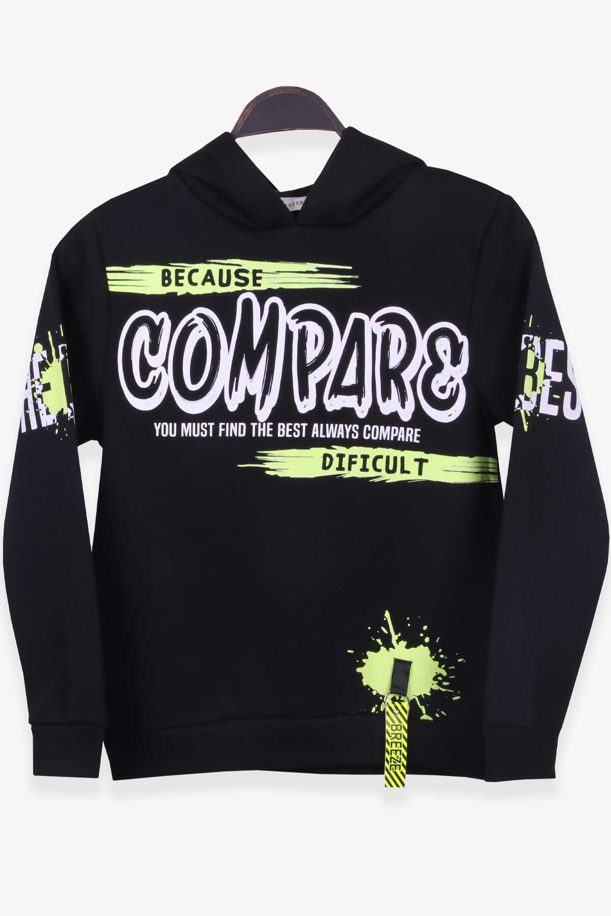 Breeze Erkek Çocuk Sweatshirt Baskılı Siyah (10-14 Yaş)