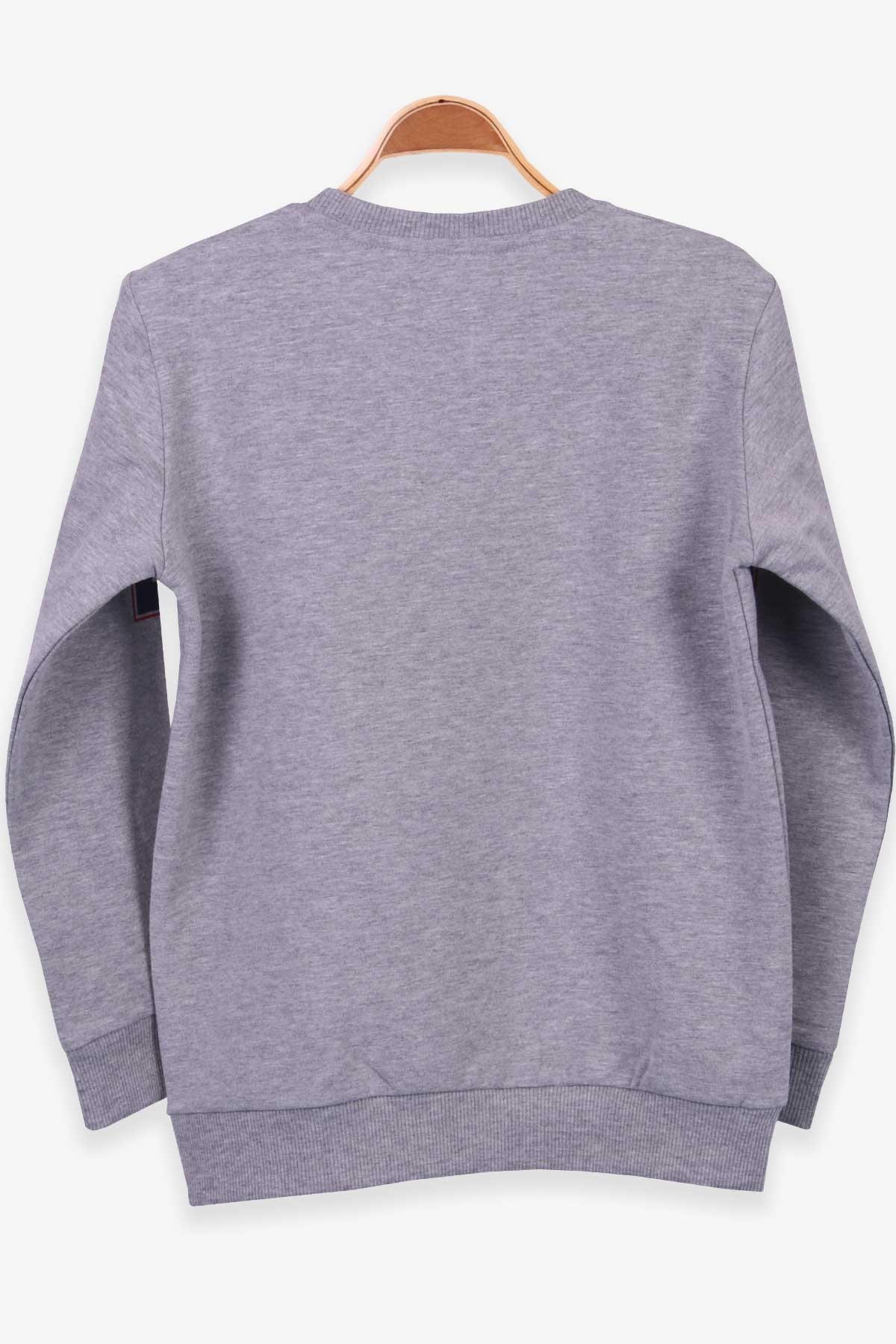 Breeze Erkek Çocuk Sweatshirt Baskılı Gri Melanj (8-14 Yaş)