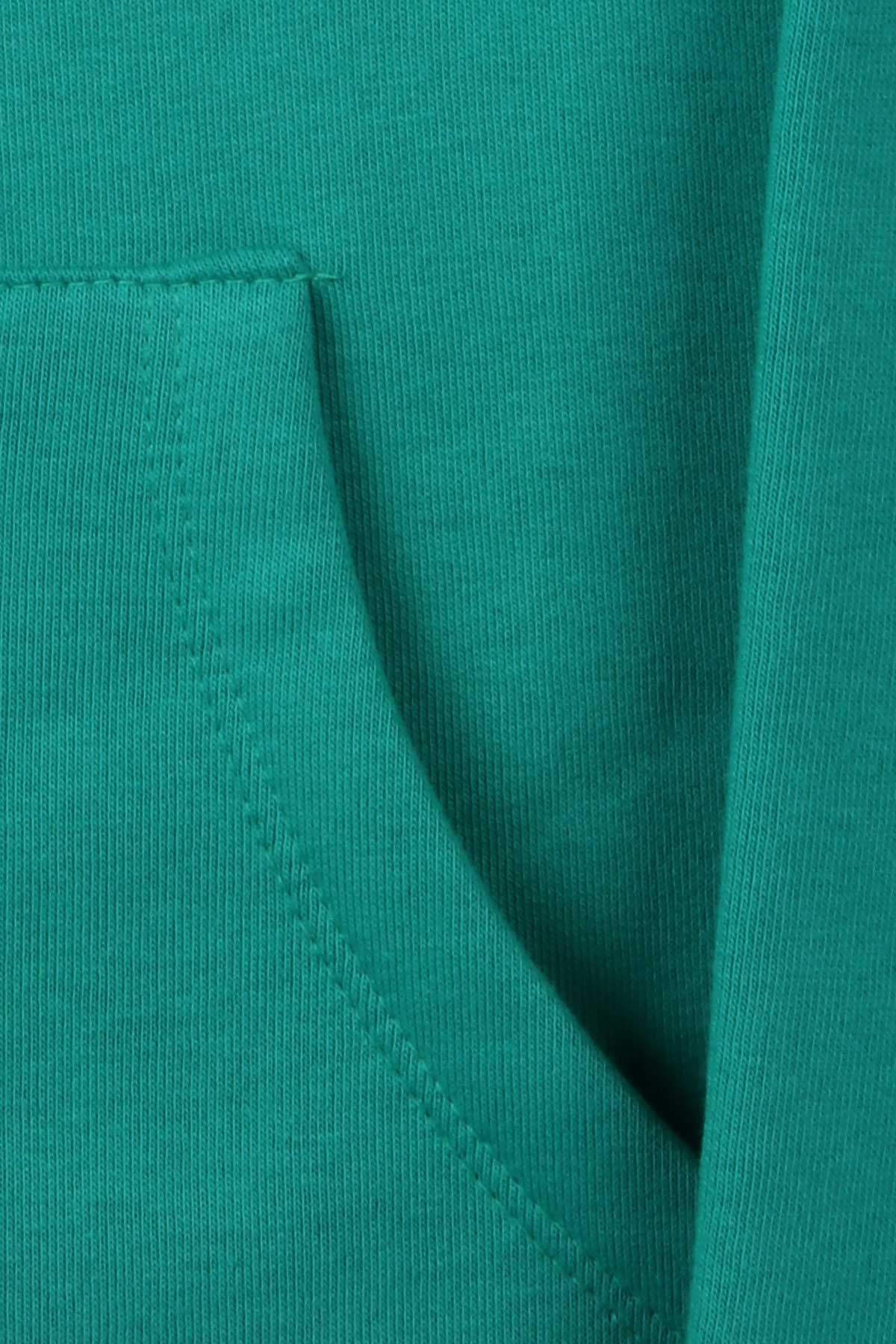 Breeze Erkek Çocuk Sweatshirt Baskılı Kapüşonlu Yeşil (8-14 Yaş)