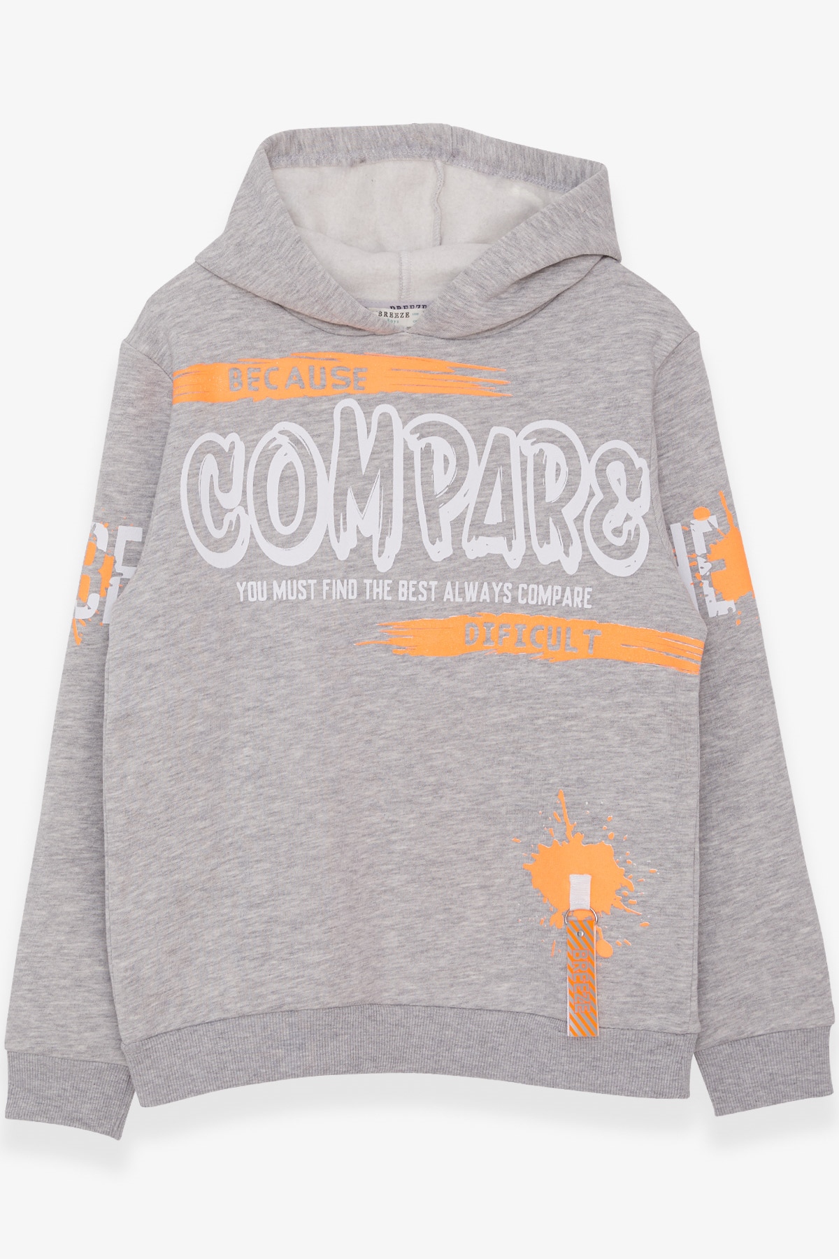 Breeze Erkek Çocuk Sweatshirt Baskılı Gri Melanj (10-14 Yaş)