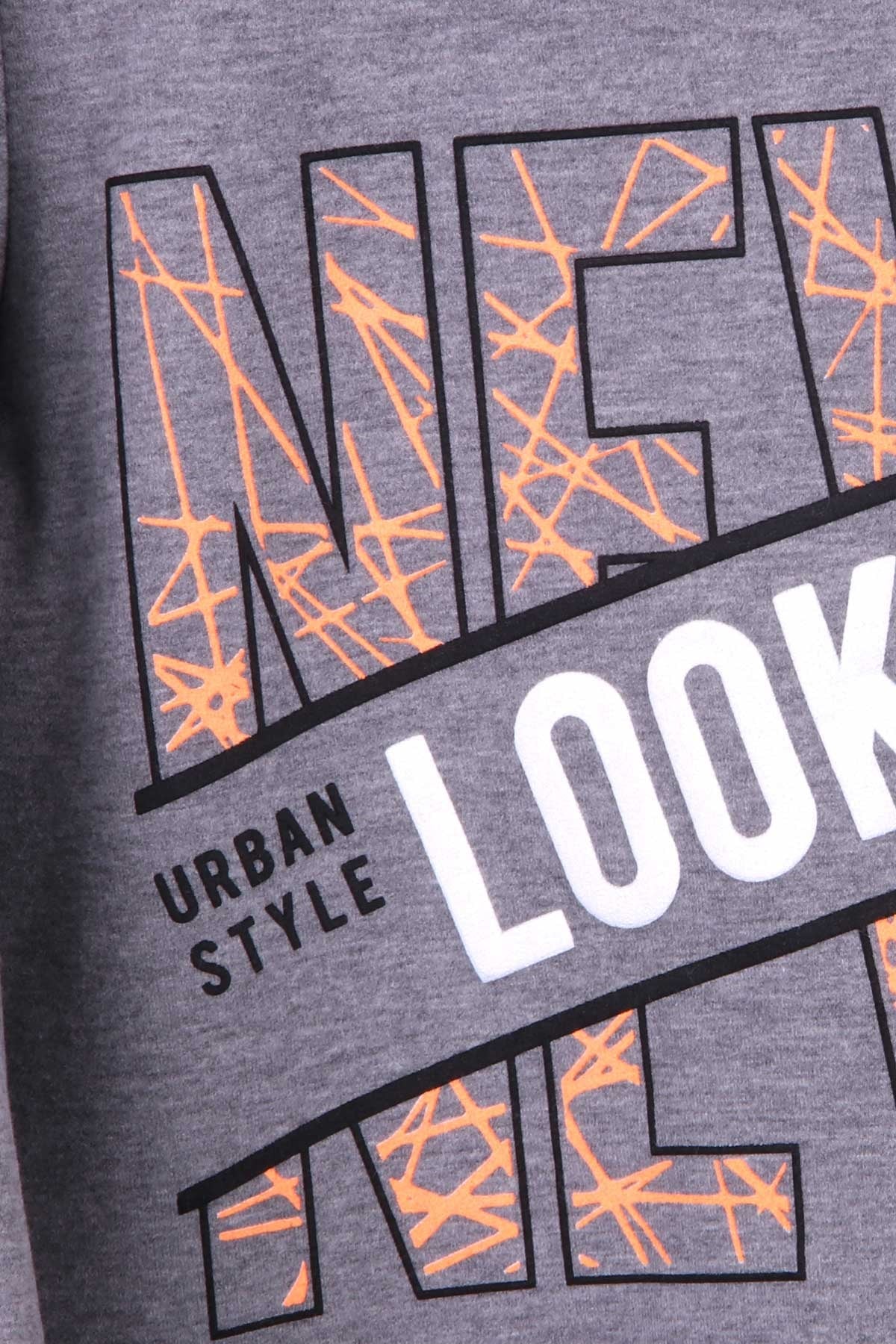 Breeze Erkek Çocuk Sweatshirt Baskılı Koyu Gri Melanj (8-14 Yaş)