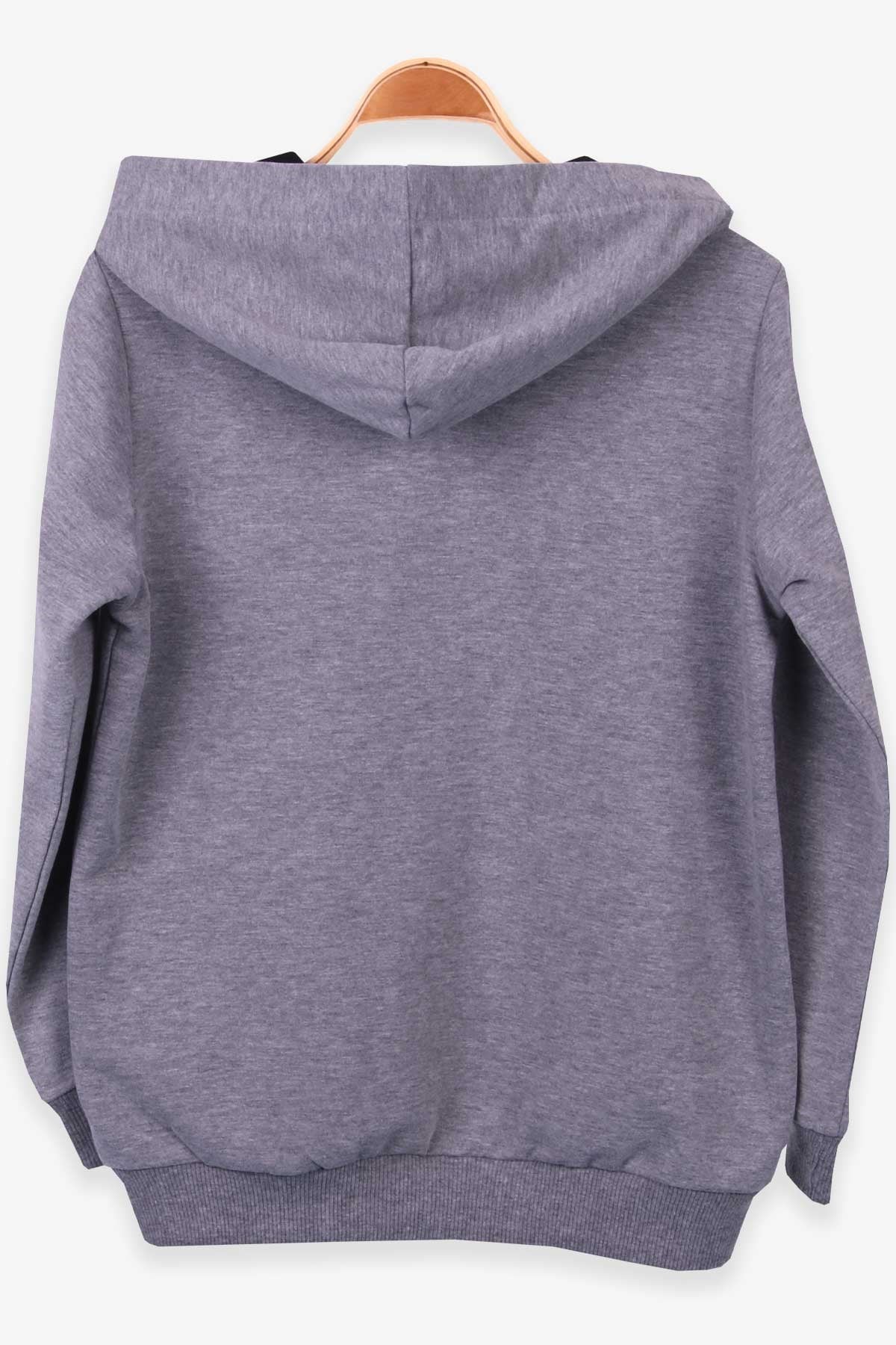 Breeze Erkek Çocuk Sweatshirt Baskılı Koyu Gri Melanj (8-14 Yaş)