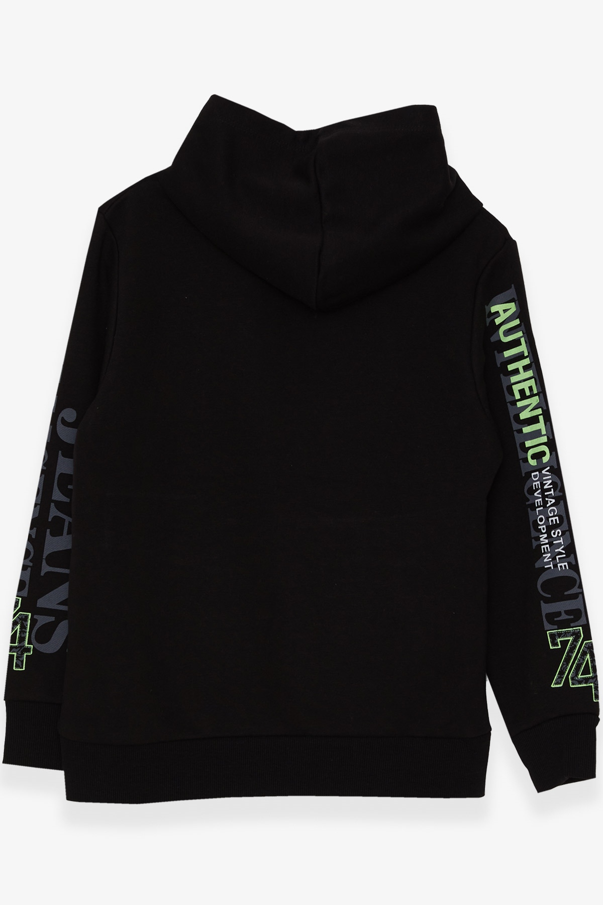 Breeze Erkek Çocuk Sweatshirt Baskılı Kapüşonlu Siyah (9-14 Yaş)