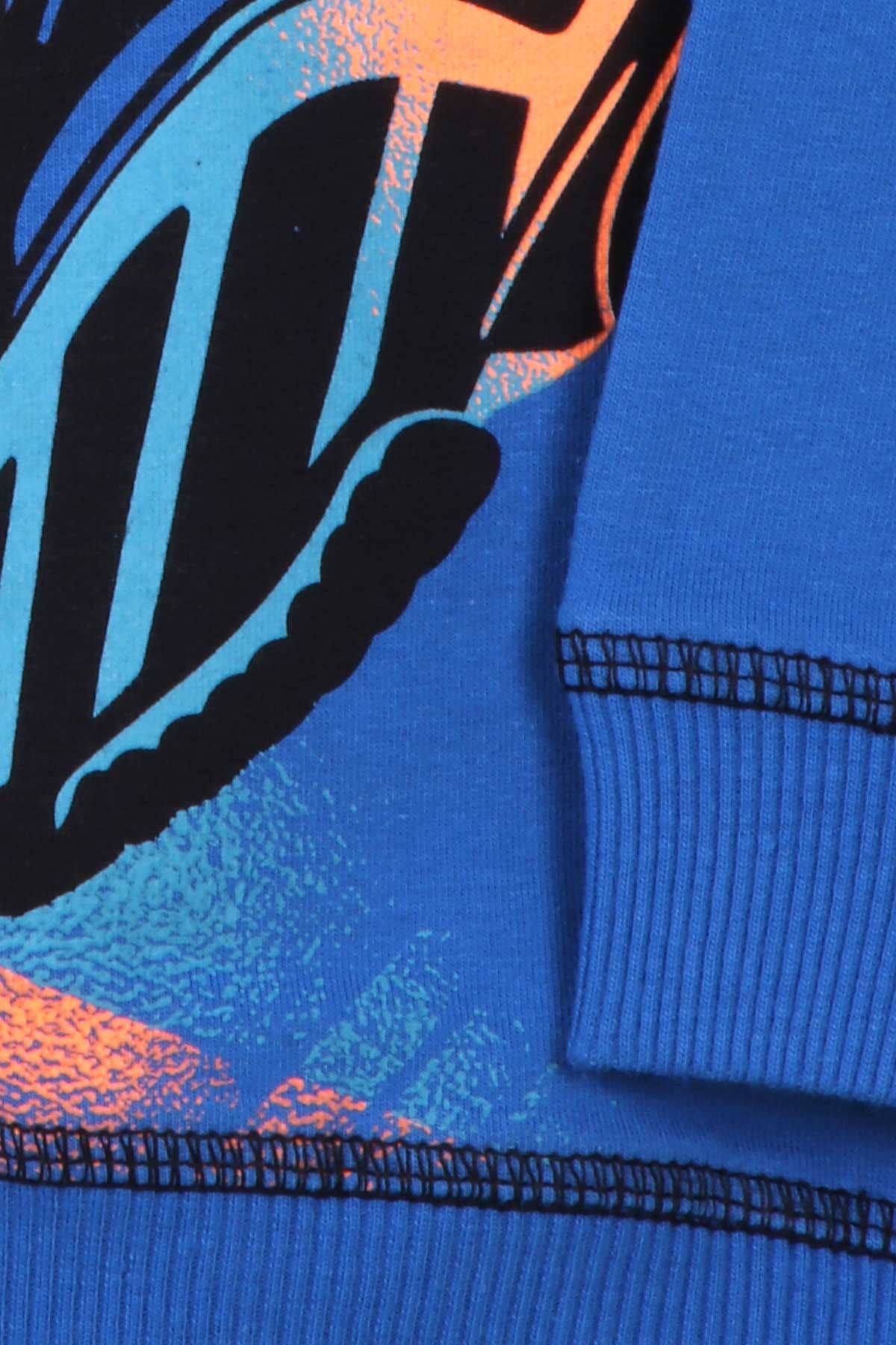 Breeze Erkek Çocuk Sweatshirt Baskılı Saks Mavisi (4-8 Yaş)