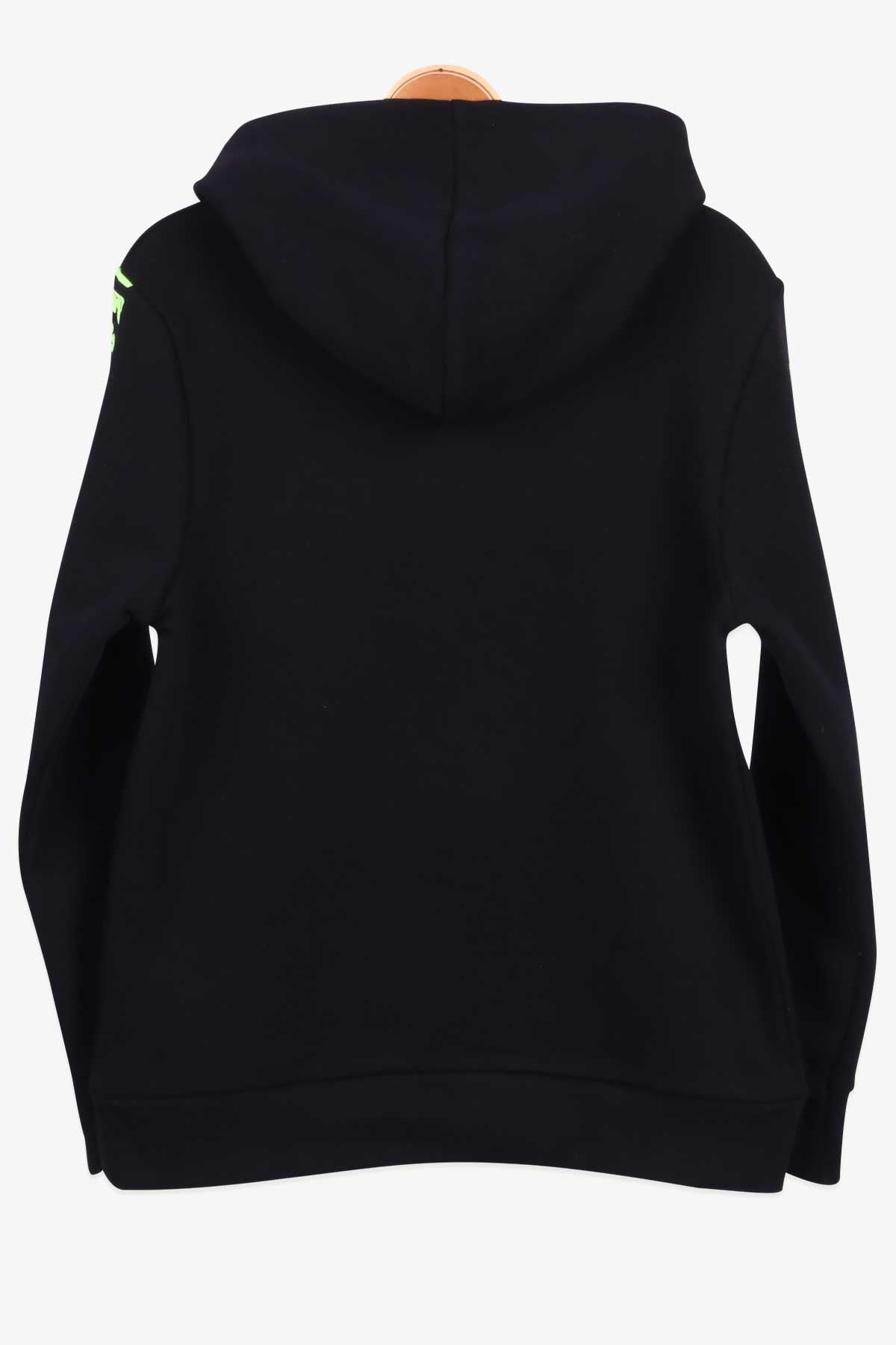 Breeze Erkek Çocuk Sweatshirt Baskılı Kapüşonlu Siyah (9-14 Yaş)