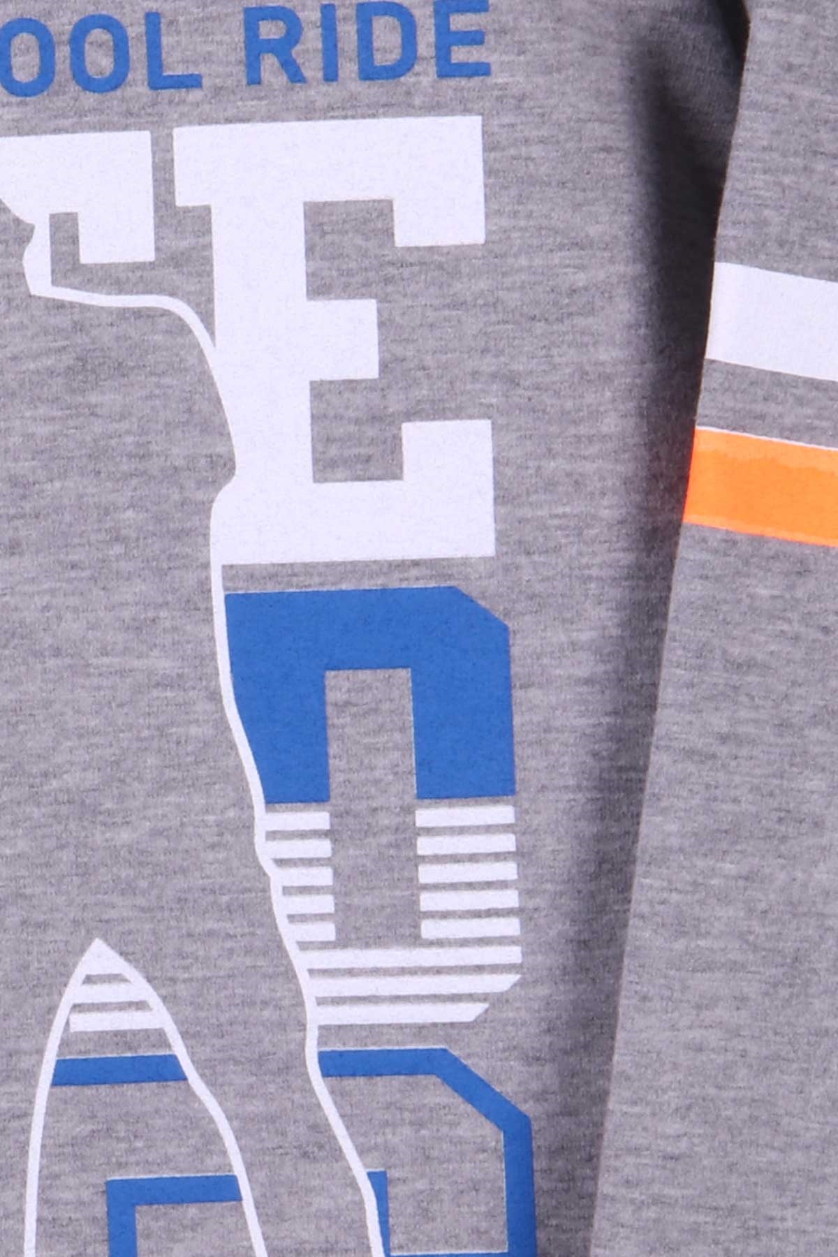 Breeze Erkek Çocuk Sweatshirt Baskılı Gri Melanj (9-14 Yaş)