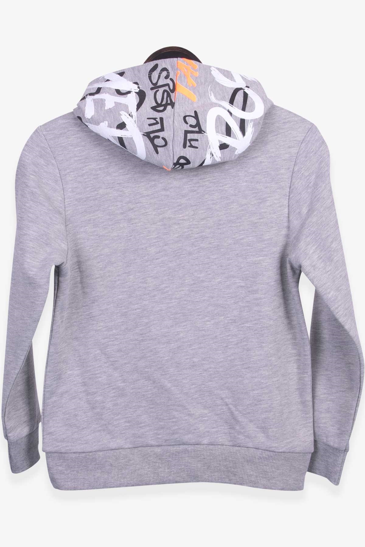 Breeze Erkek Çocuk Sweatshirt Baskılı Nakışlı Gri Melanj (8-14 Yaş)
