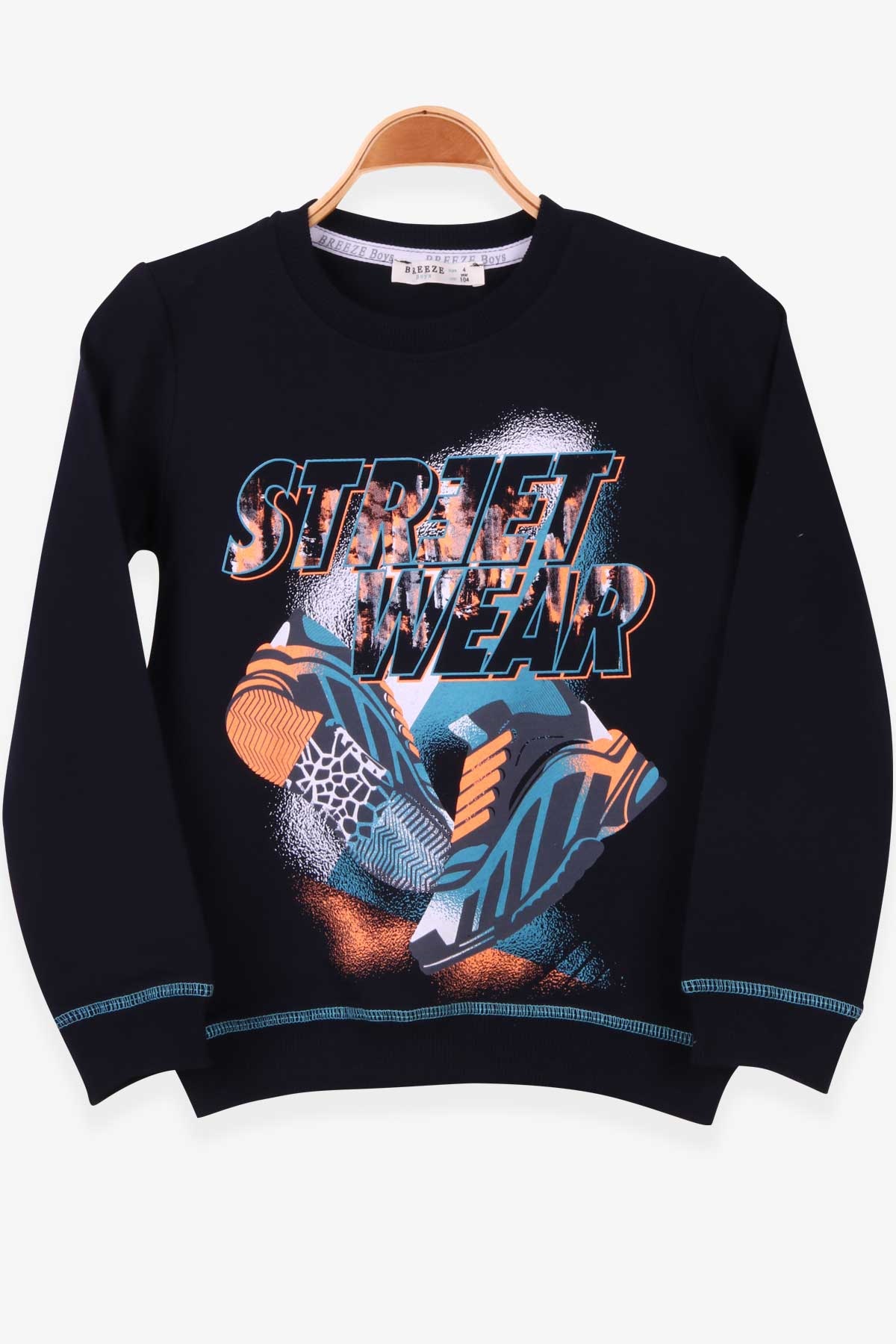 Breeze Erkek Çocuk Sweatshirt Baskılı Lacivert (4-8 Yaş)