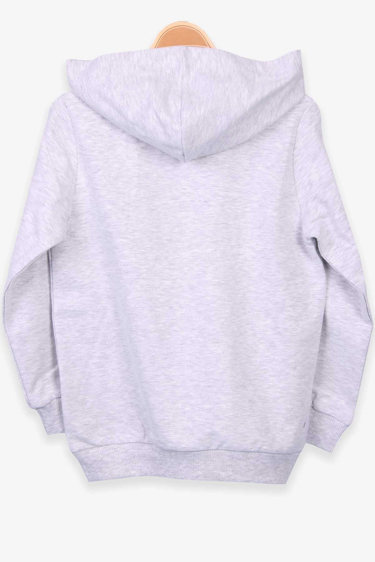 Breeze Erkek Çocuk Sweatshirt Baskılı Açık Gri Melanj (8-14 Yaş)