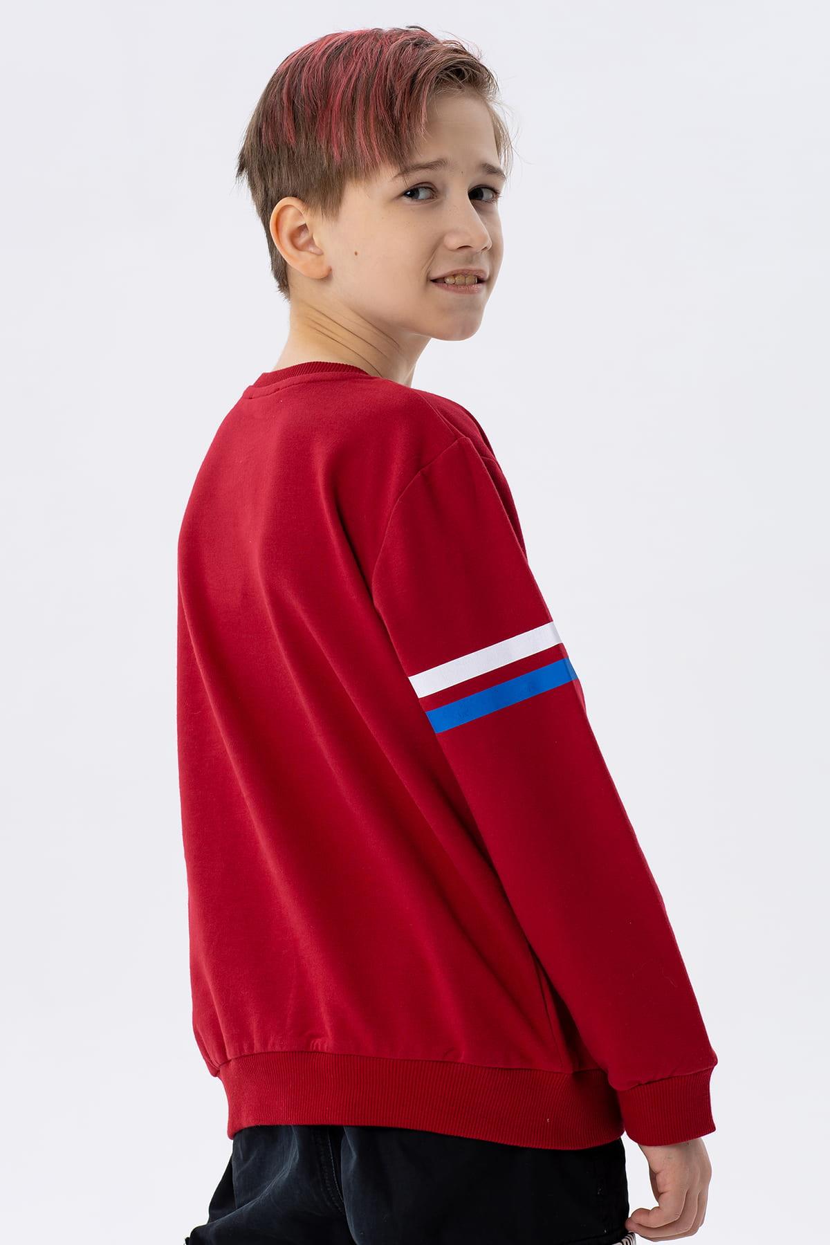 Breeze Erkek Çocuk Sweatshirt Baskılı Bordo (9 Yaş)
