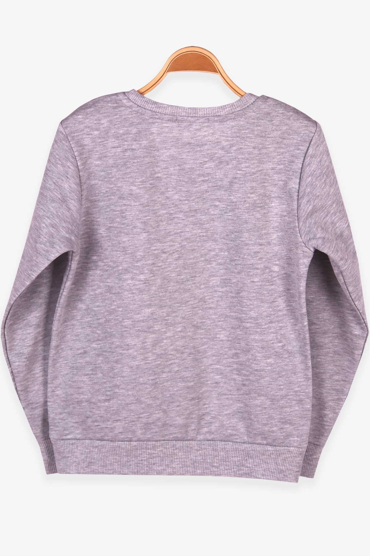 Breeze Erkek Çocuk Sweatshirt Baskılı Açık Gri Melanj (8-14 Yaş)