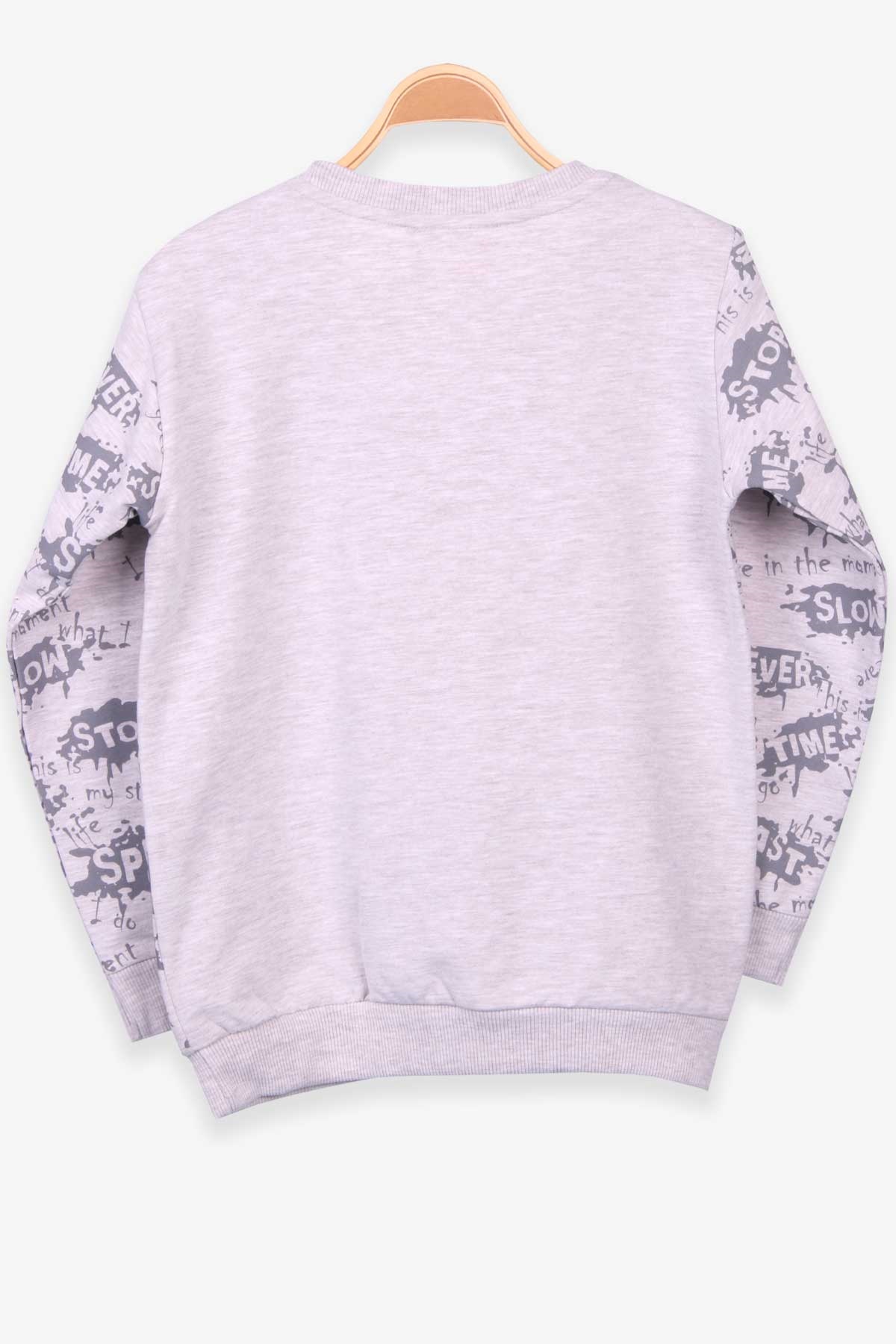 Breeze Erkek Çocuk Sweatshirt Baskılı Bej Melanj (8-14 Yaş)