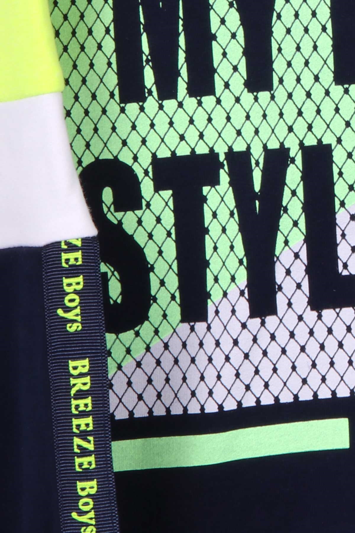 Breeze Erkek Çocuk Sweatshirt Baskılı Kapüşonlu Lacivert (10-15 Yaş)