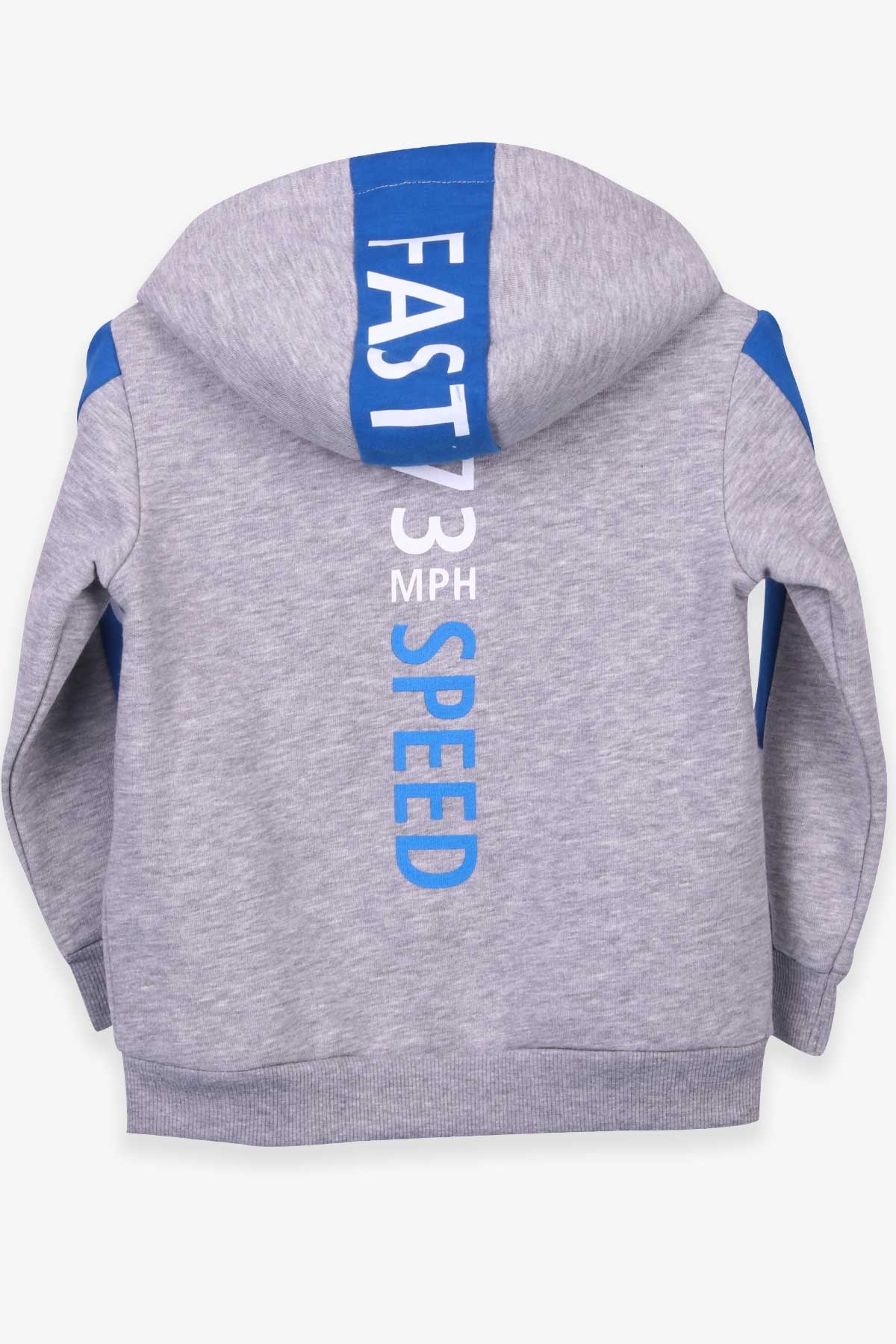 Breeze Erkek Çocuk Sweatshirt Baskılı Kapüşonlu Gri Melanj (4-8 Yaş)
