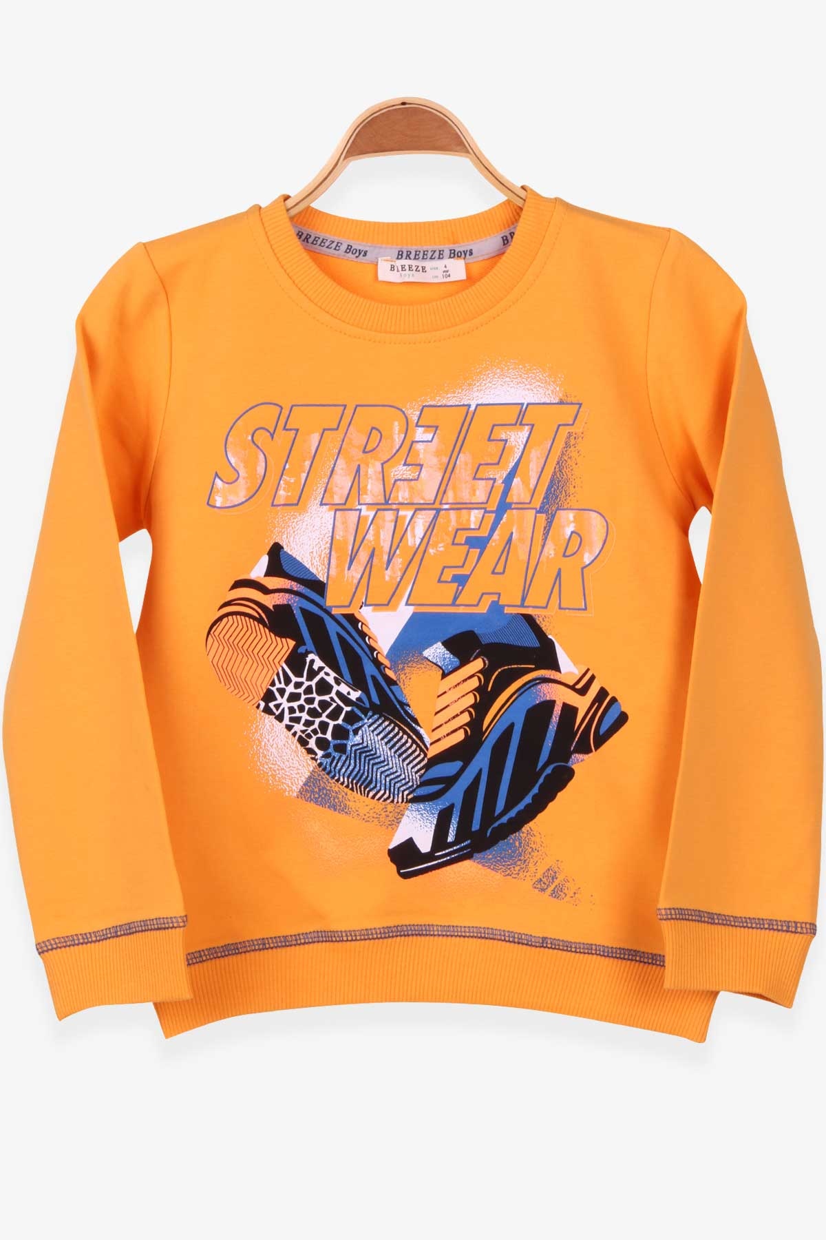Breeze Erkek Çocuk Sweatshirt Baskılı Hardal Sarı (4-8 Yaş)
