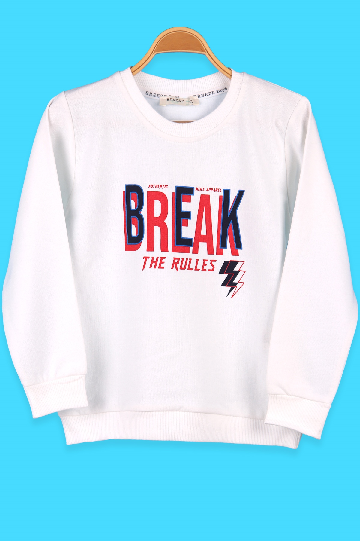Breeze Erkek Çocuk Sweatshirt Baskılı Ekru (5-10 Yaş)