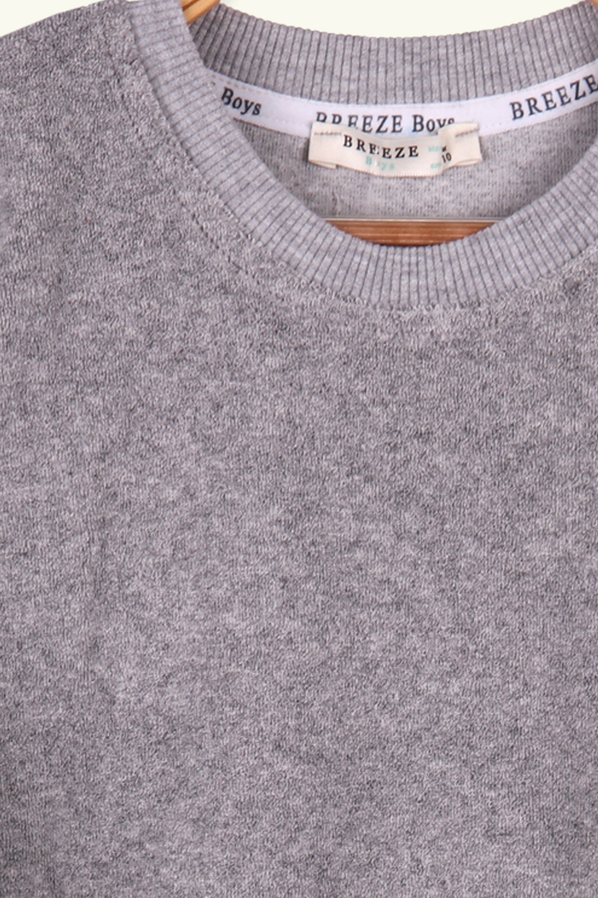 Breeze Erkek Çocuk Sweatshirt Baskılı Gri (5-10 Yaş)