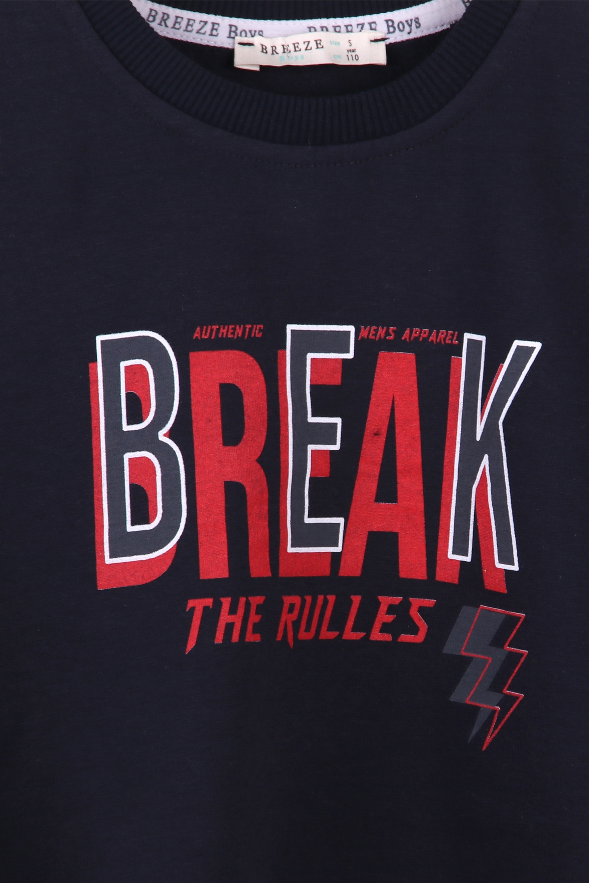 Breeze Erkek Çocuk Sweatshirt Baskılı Lacivert (5-10 Yaş)