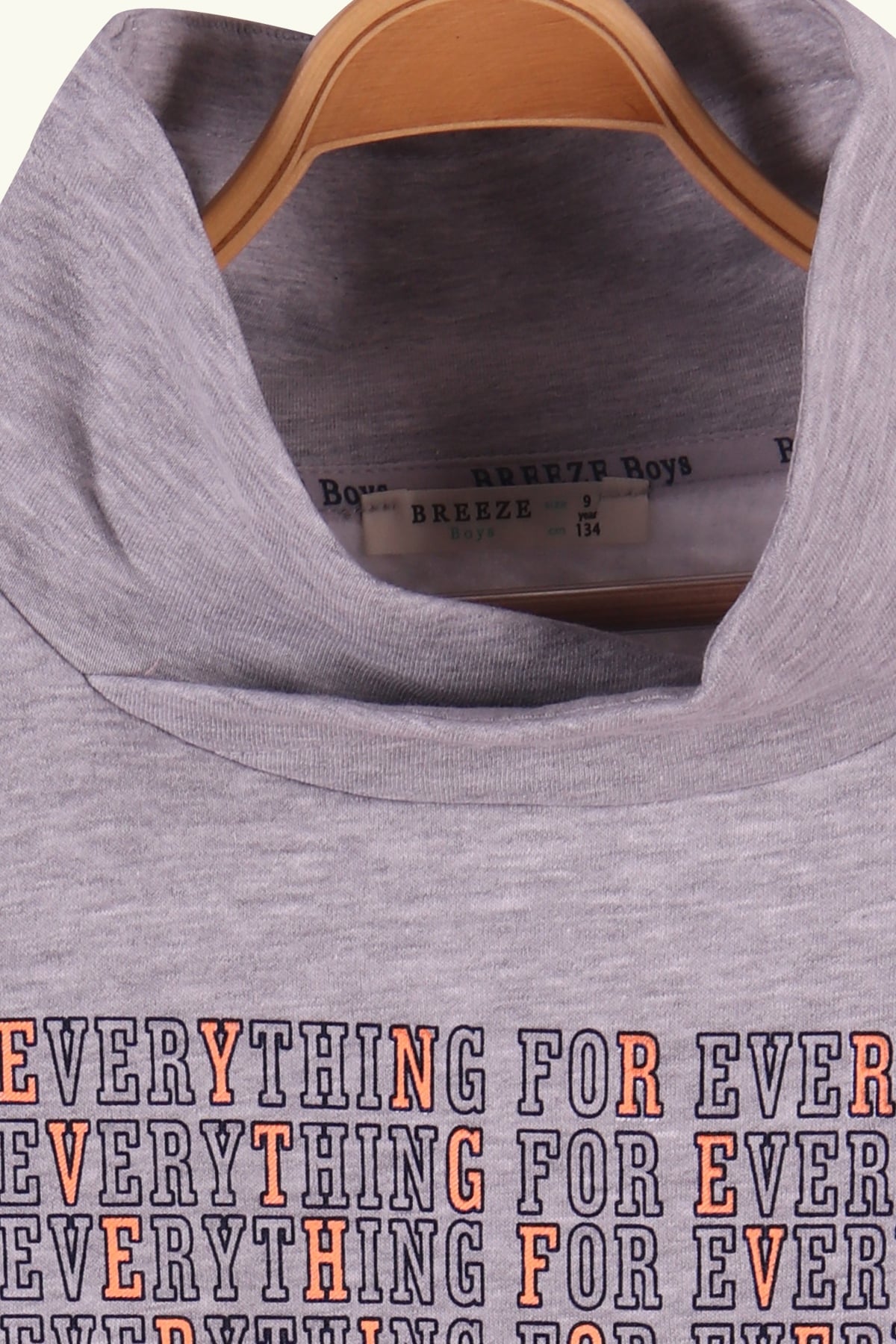 Breeze Erkek Çocuk Sweatshirt Baskılı Şal Yaka Gri (9-14 Yaş)