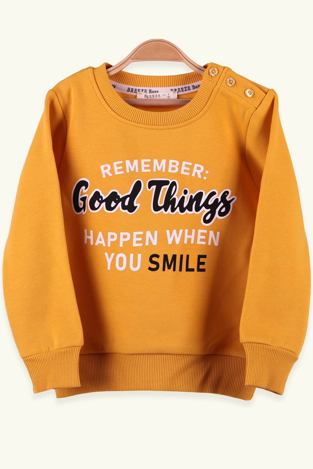 Breeze Erkek Çocuk Sweatshirt Baskılı Sarı (2-6 Yaş)