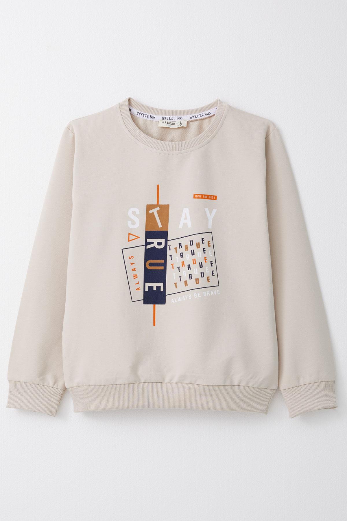Breeze Erkek Çocuk Sweatshirt Bej (4 Yaş)