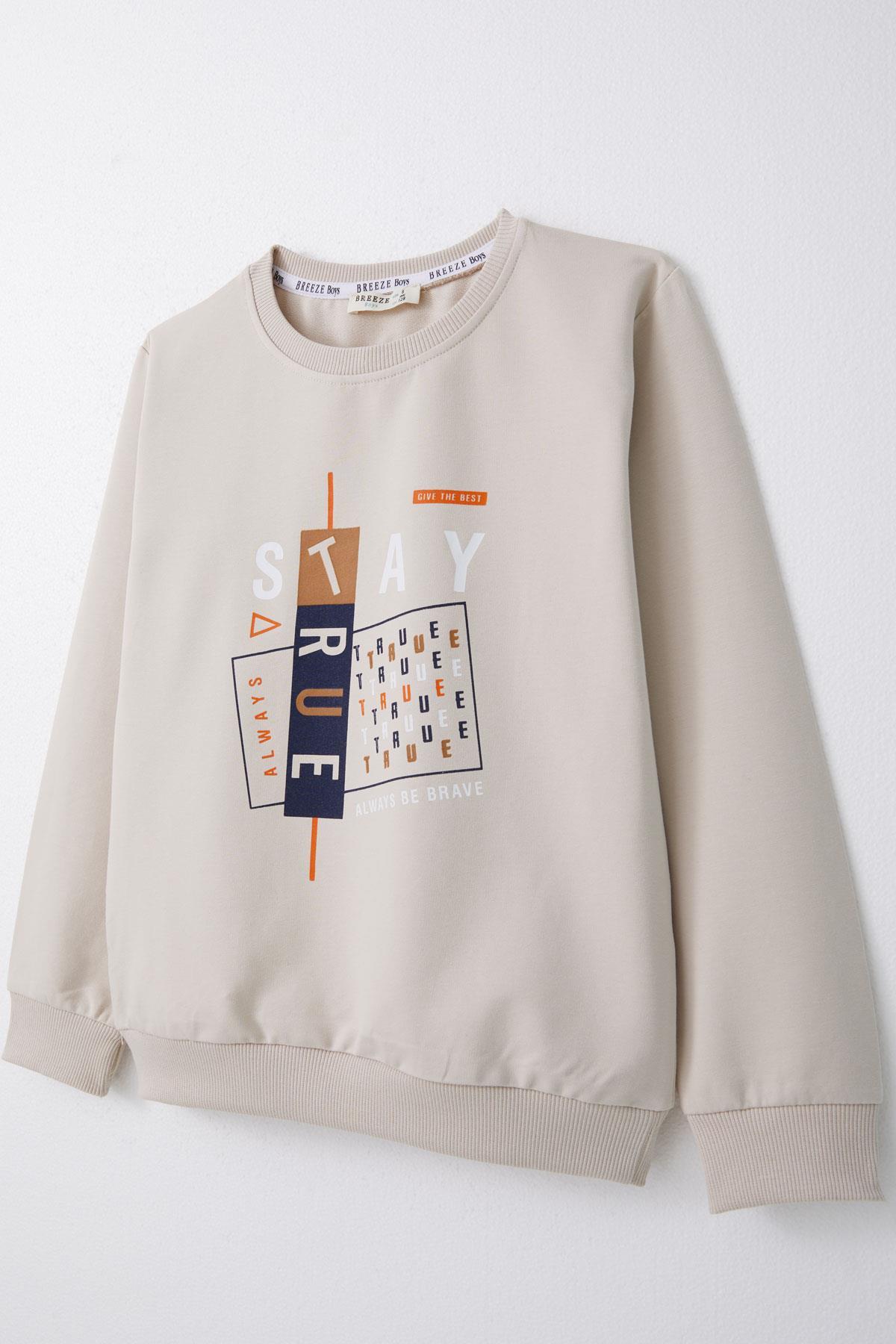 Breeze Erkek Çocuk Sweatshirt Bej (4 Yaş)