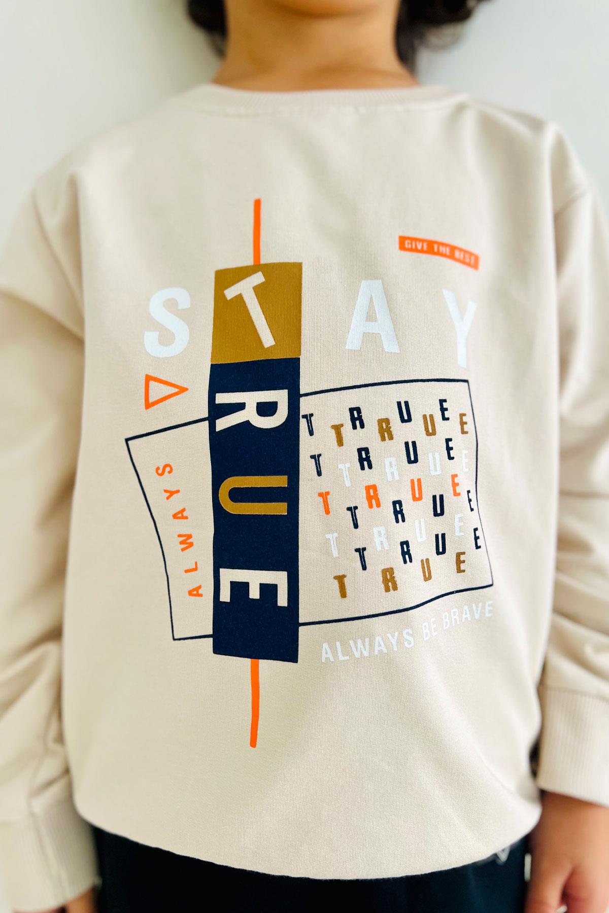 Breeze Erkek Çocuk Sweatshirt Bej (4 Yaş)