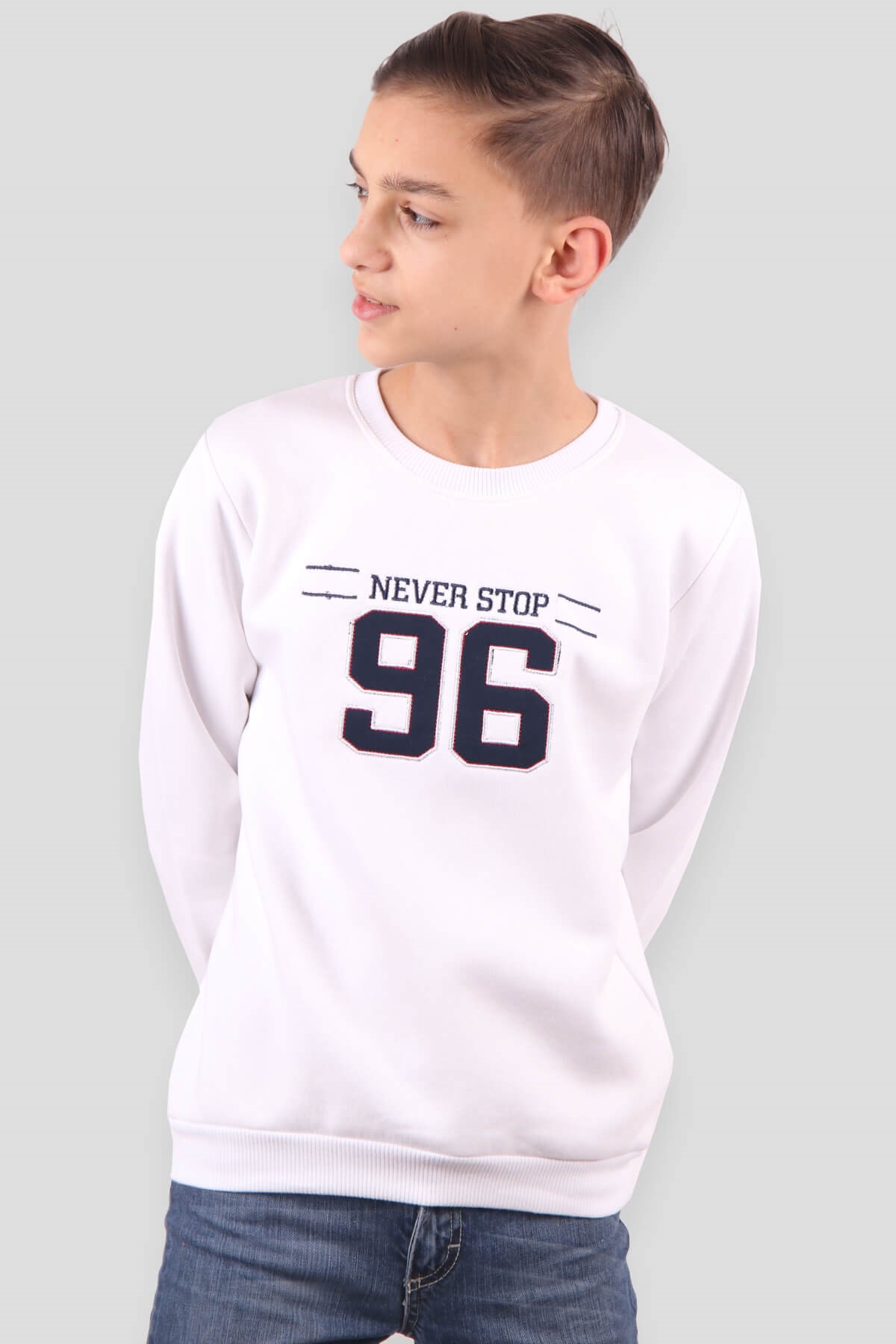 Breeze Erkek Çocuk Sweatshirt Beyaz (5-10 Yaş)