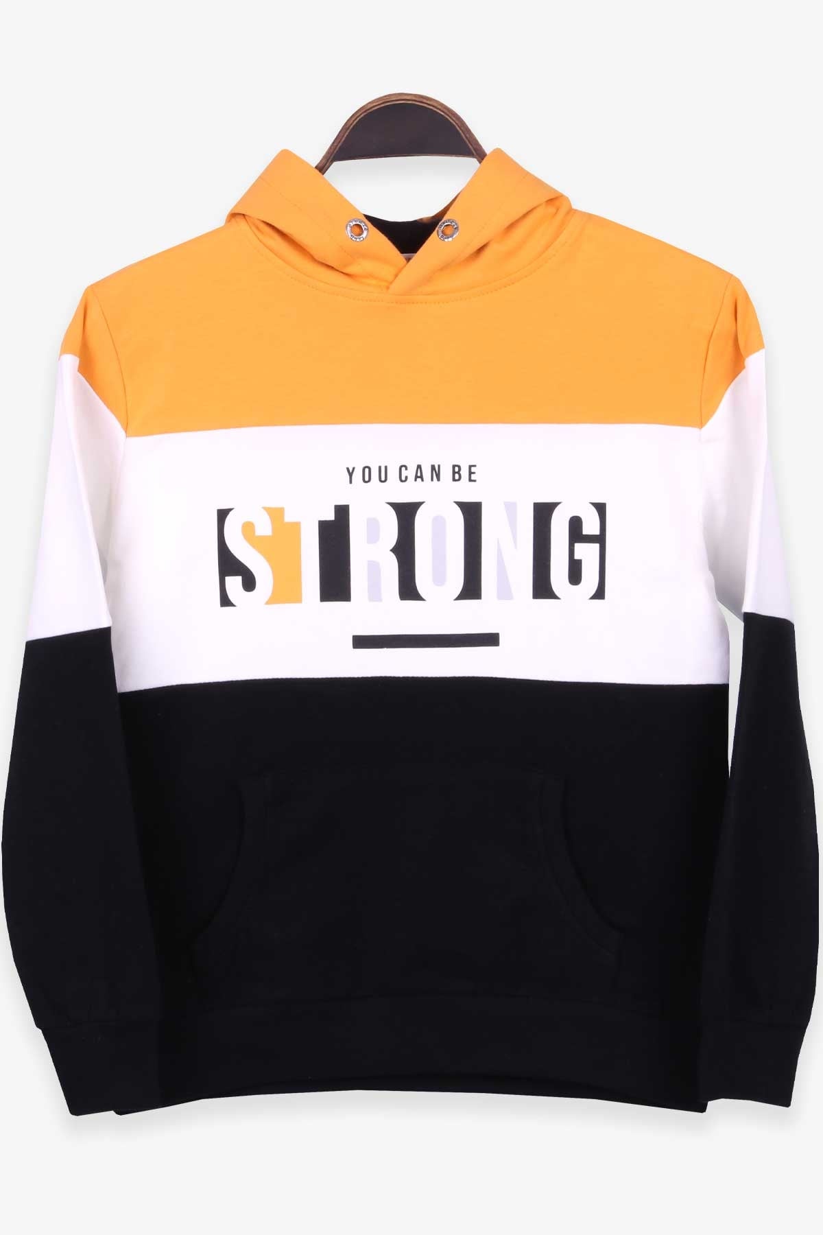 Breeze Erkek Çocuk Sweatshirt Blok Desenli Hardal Sarı (9-14 Yaş)