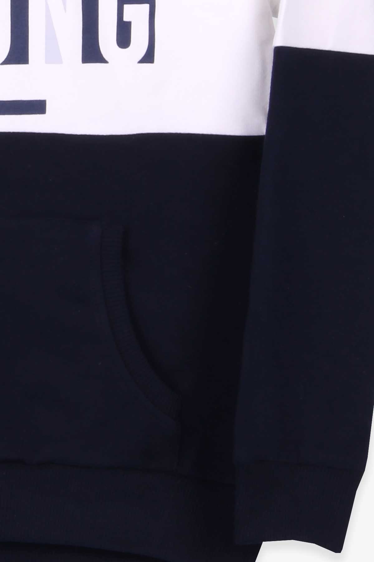 Breeze Erkek Çocuk Sweatshirt Blok Desenli Koyu Yeşil (9-14 Yaş)