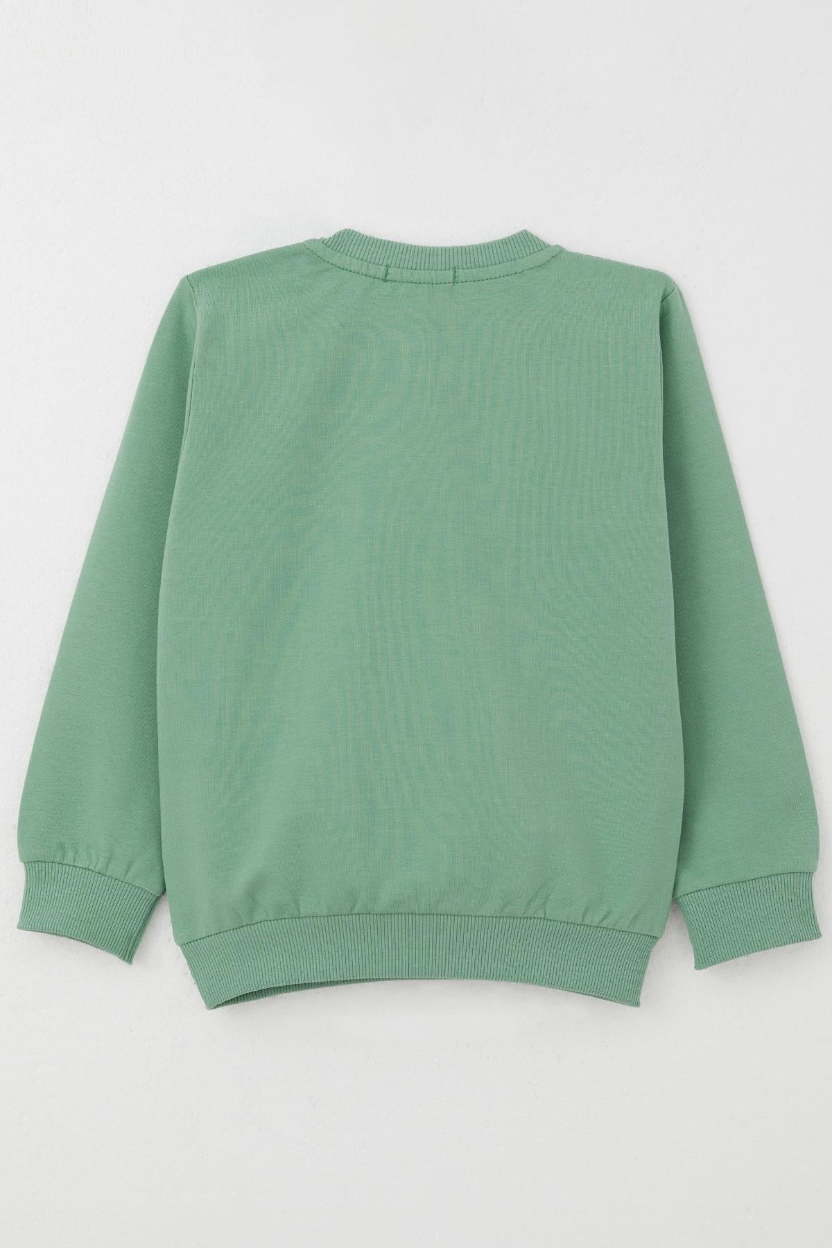 Breeze Erkek Çocuk Sweatshirt Çiftliğin Şimşeği Mint Yeşili (1.5-5 Yaş)