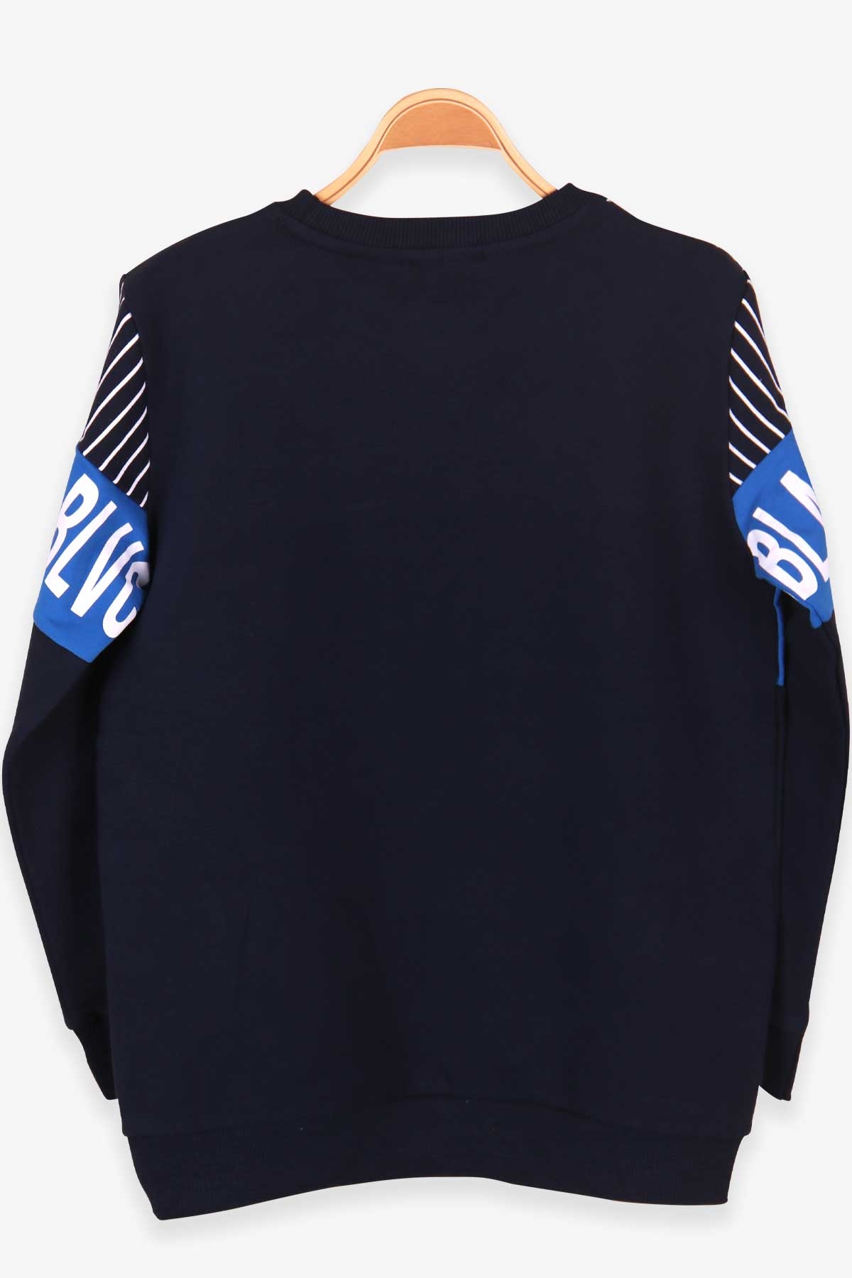 Breeze Erkek Çocuk Sweatshirt Çizgi Detaylı Baskılı Lacivert (9-14 Yaş)