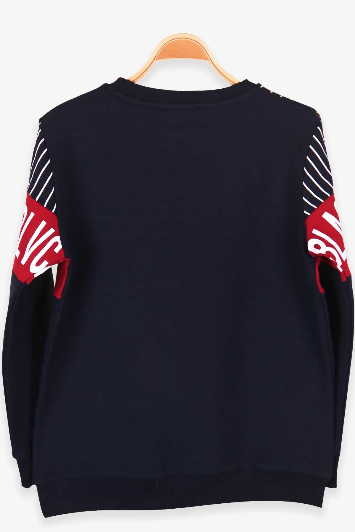 Breeze Erkek Çocuk Sweatshirt Çizgi Detaylı Baskılı Lacivert (9-14 Yaş)