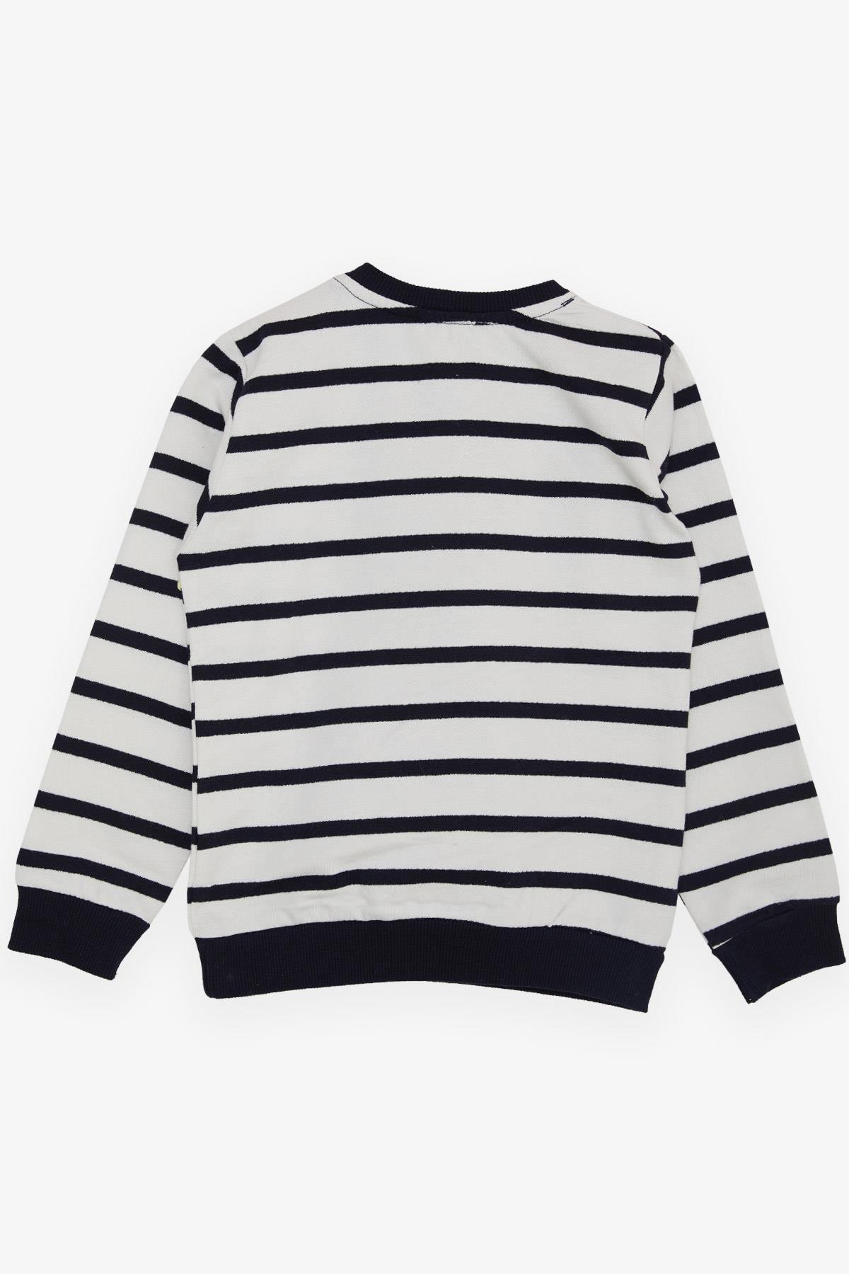 Breeze Erkek Çocuk Sweatshirt Çizgili Ekru (1.5-5 Yaş)