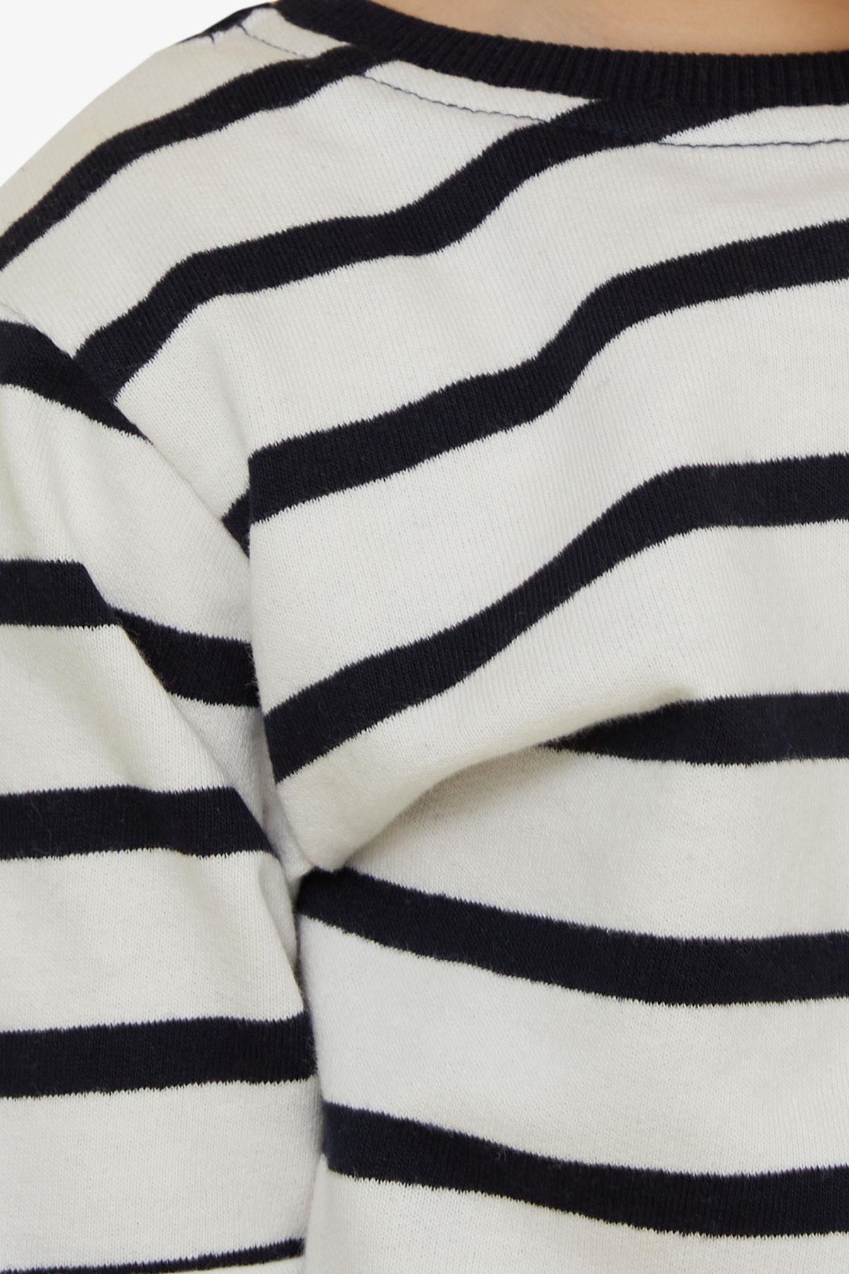 Breeze Erkek Çocuk Sweatshirt Çizgili Ekru (1.5-4 Yaş)