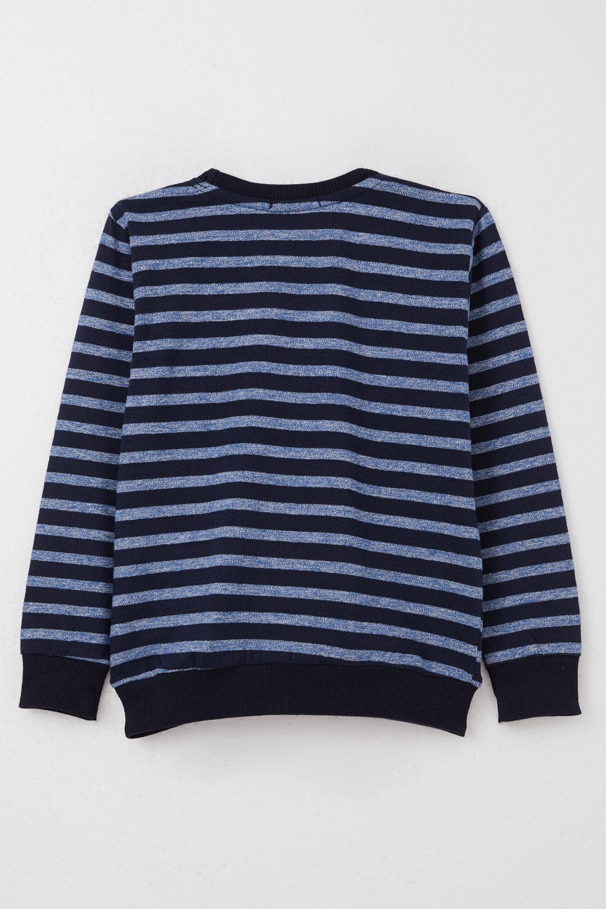 Breeze Erkek Çocuk Sweatshirt Çizgili Karışık Renk (3-7 Yaş)
