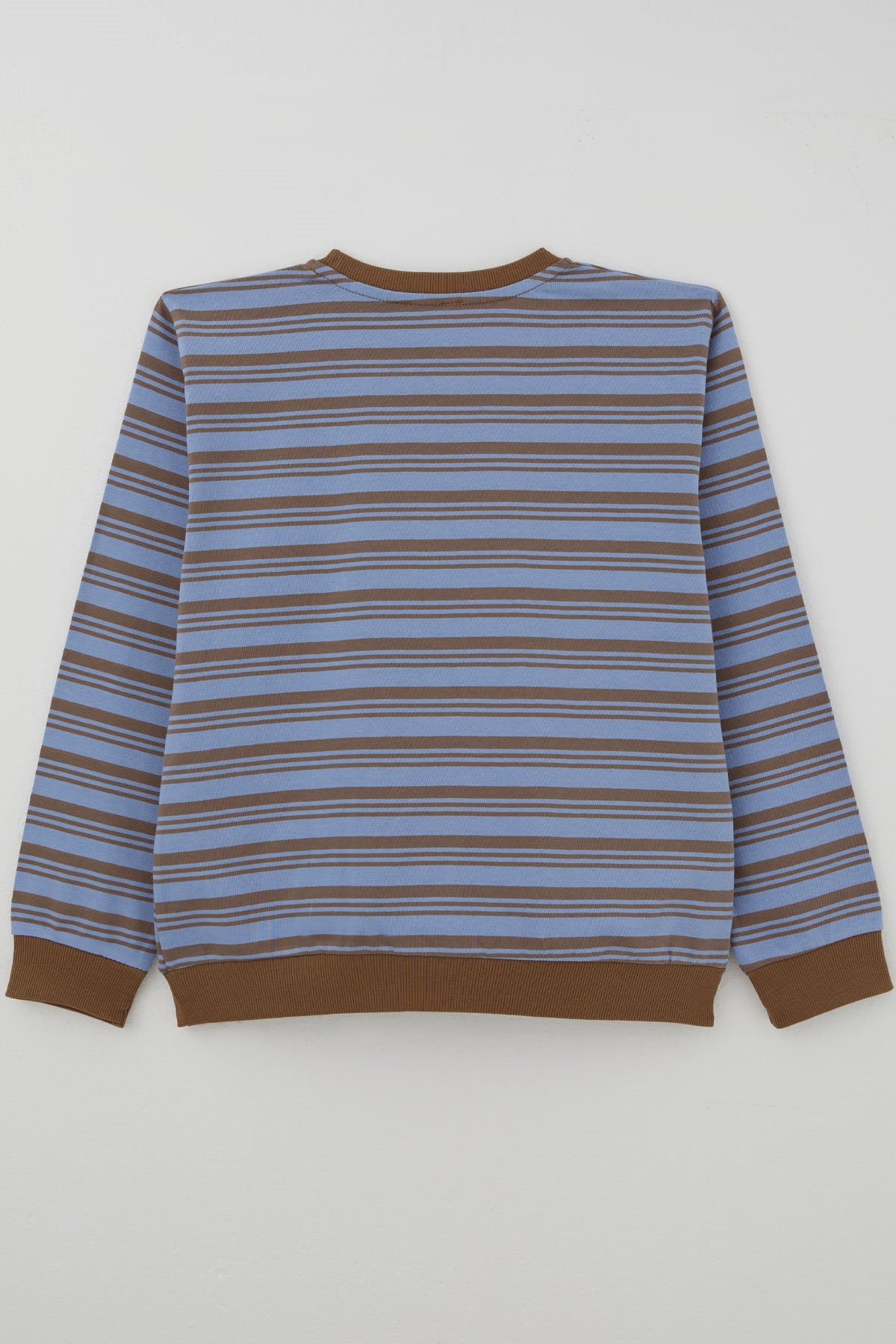 Breeze Erkek Çocuk Sweatshirt Çizgili Arma Detaylı Mavi (4-10 Yaş)