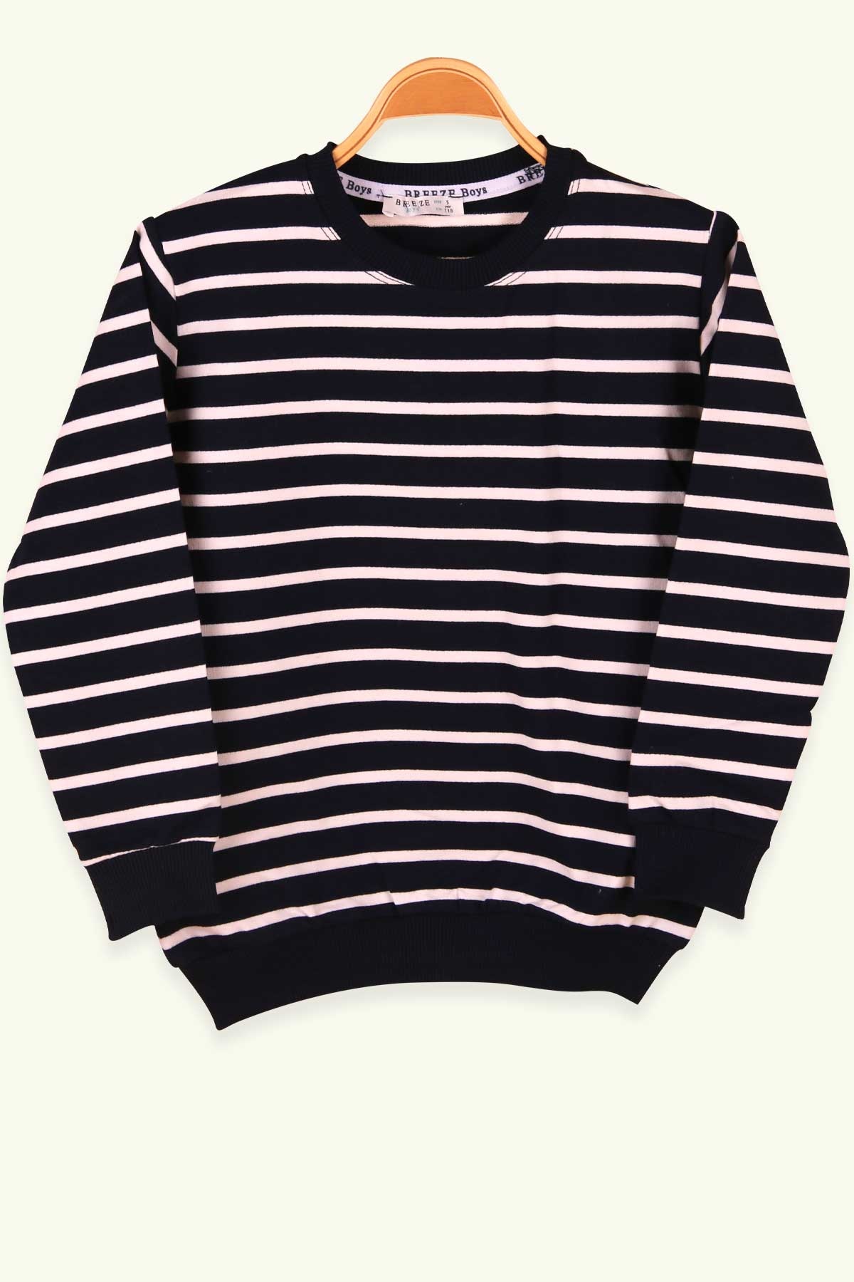 Breeze Erkek Çocuk Sweatshirt Çizgili Lacivert (5-9 Yaş)