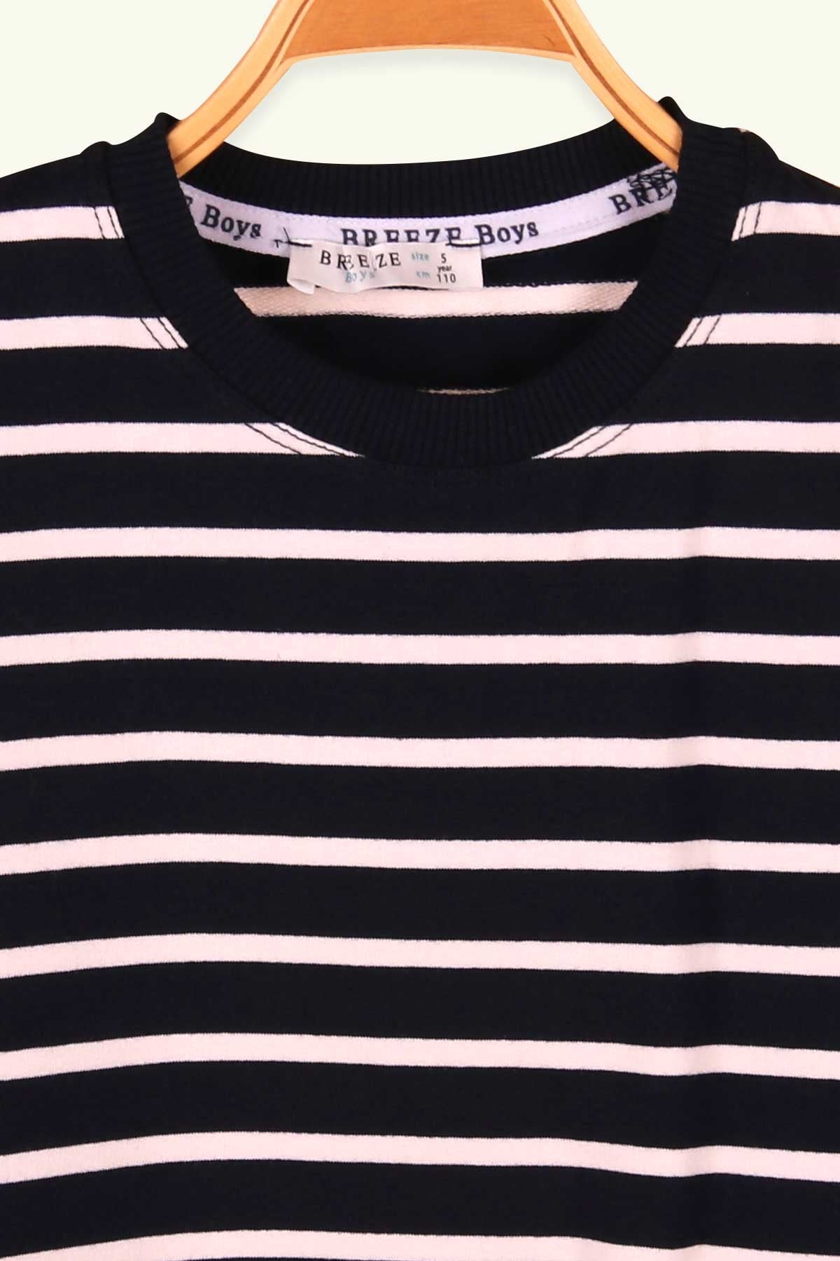 Breeze Erkek Çocuk Sweatshirt Çizgili Lacivert (5-9 Yaş)