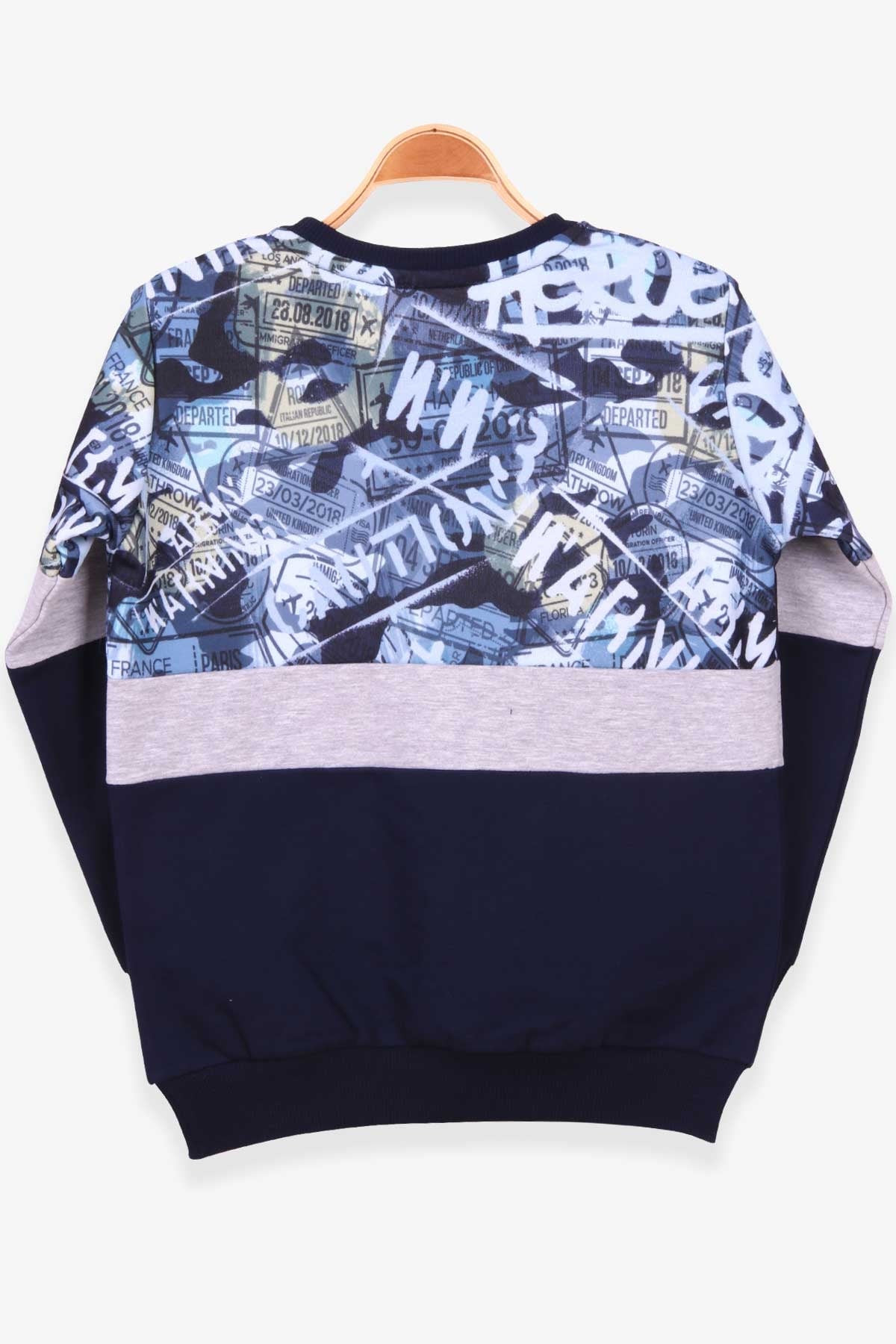 Breeze Erkek Çocuk Sweatshirt Desenli Lacivert (6-12 Yaş)