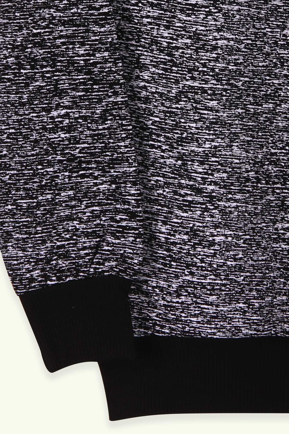 Breeze Erkek Çocuk Sweatshirt Desenli Siyah Melanj (2-6 Yaş)