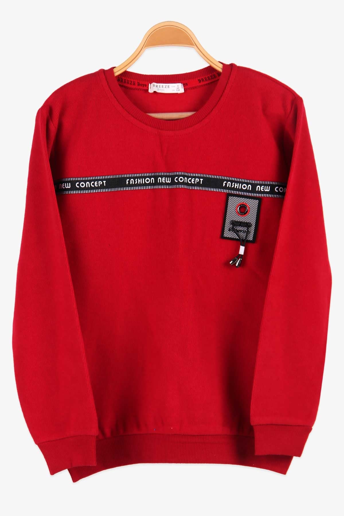 Breeze Erkek Çocuk Sweatshirt Desenli Kırmızı (9-10 Yaş)