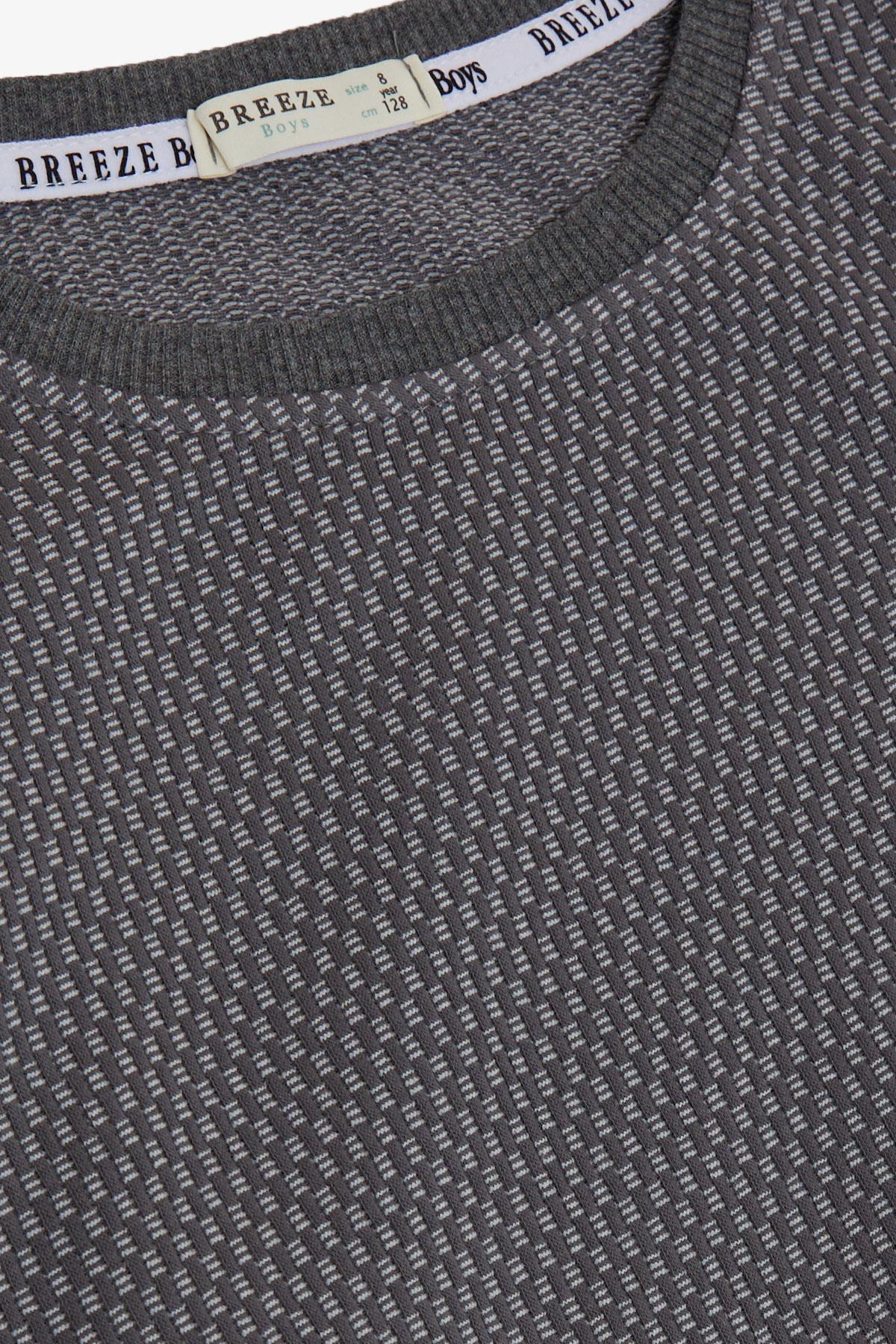 Breeze Erkek Çocuk Sweatshirt Desenli Gri (4-8 Yaş)