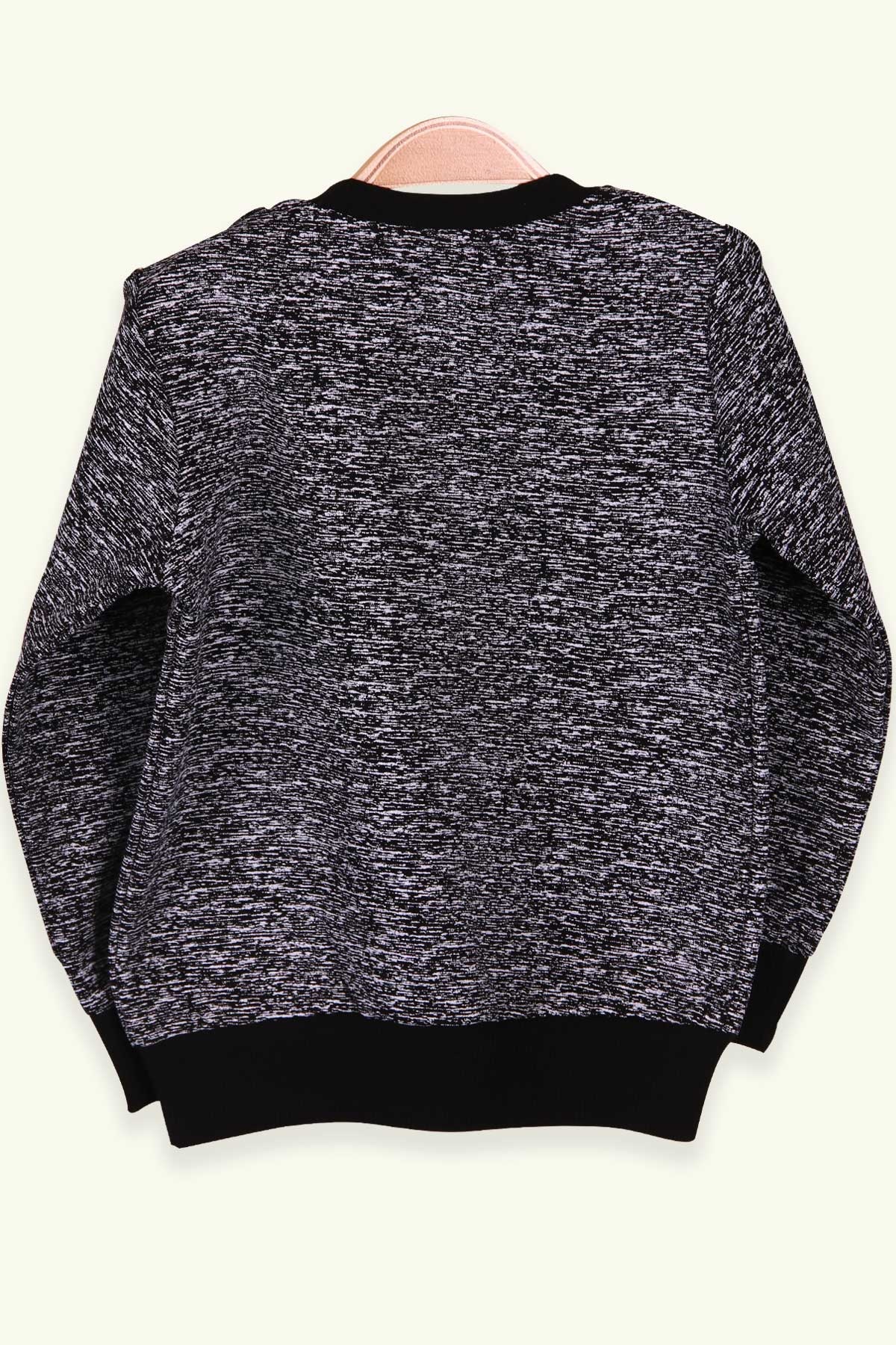 Breeze Erkek Çocuk Sweatshirt Desenli Siyah Melanj (2-6 Yaş)