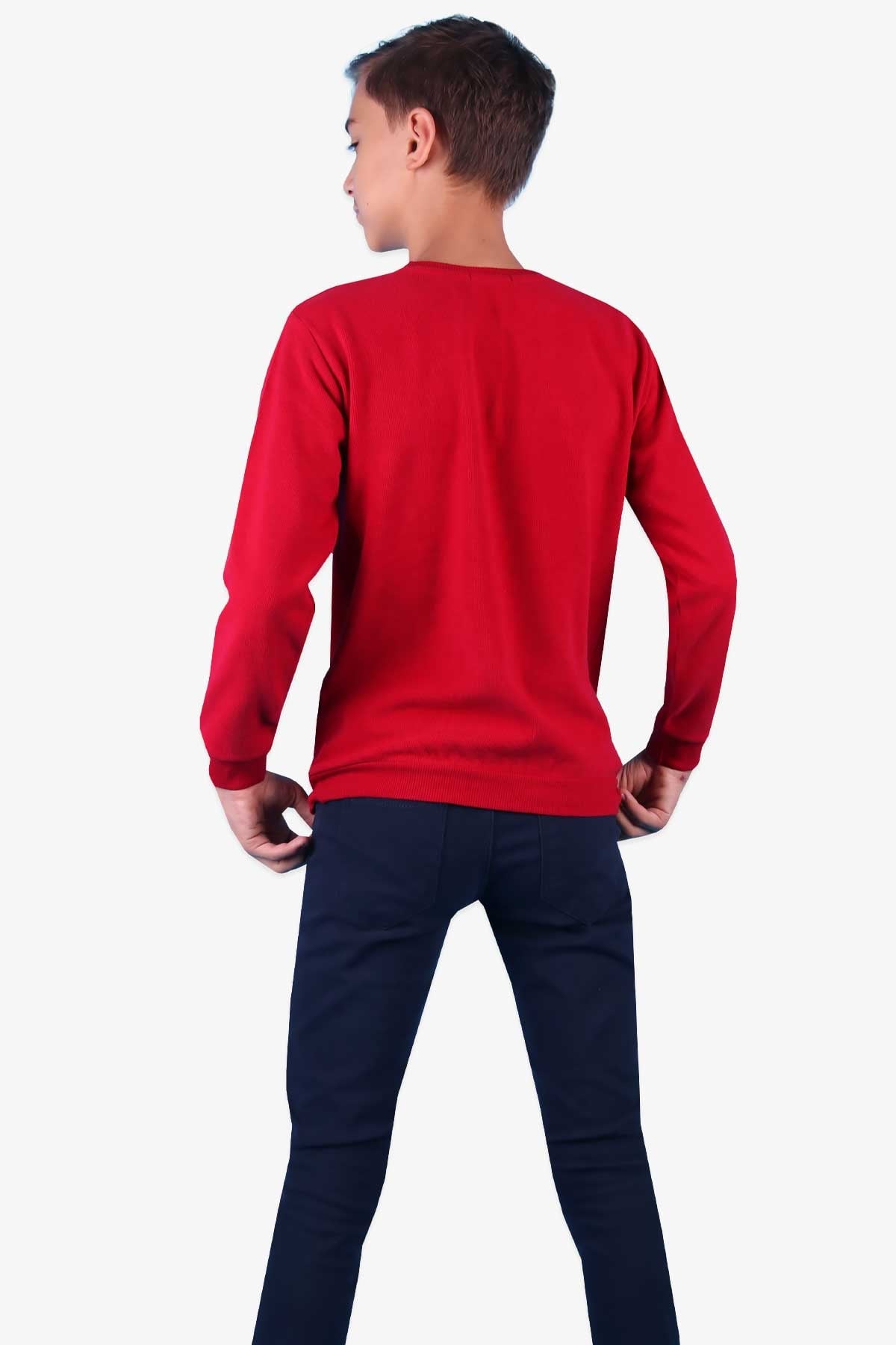 Breeze Erkek Çocuk Sweatshirt Desenli Kırmızı (9-10 Yaş)