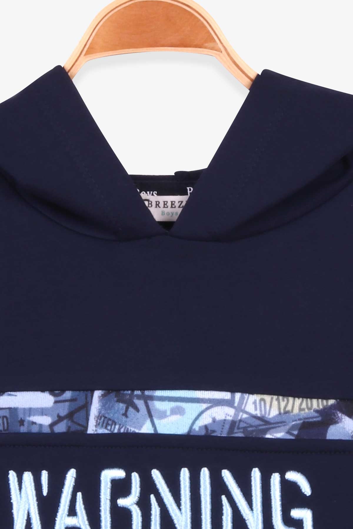 Breeze Erkek Çocuk Sweatshirt Desenli Nakışlı Lacivert (6-12 Yaş)
