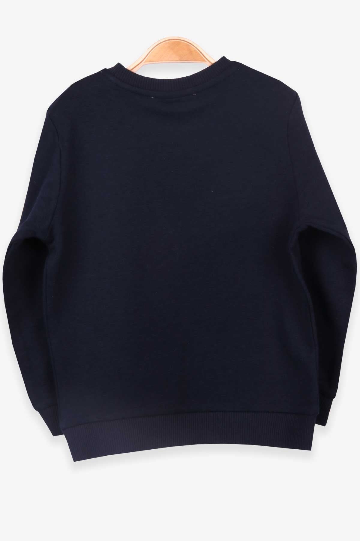 Breeze Erkek Çocuk Sweatshirt Dinozor Baskılı Lacivert (4-12 Yaş)